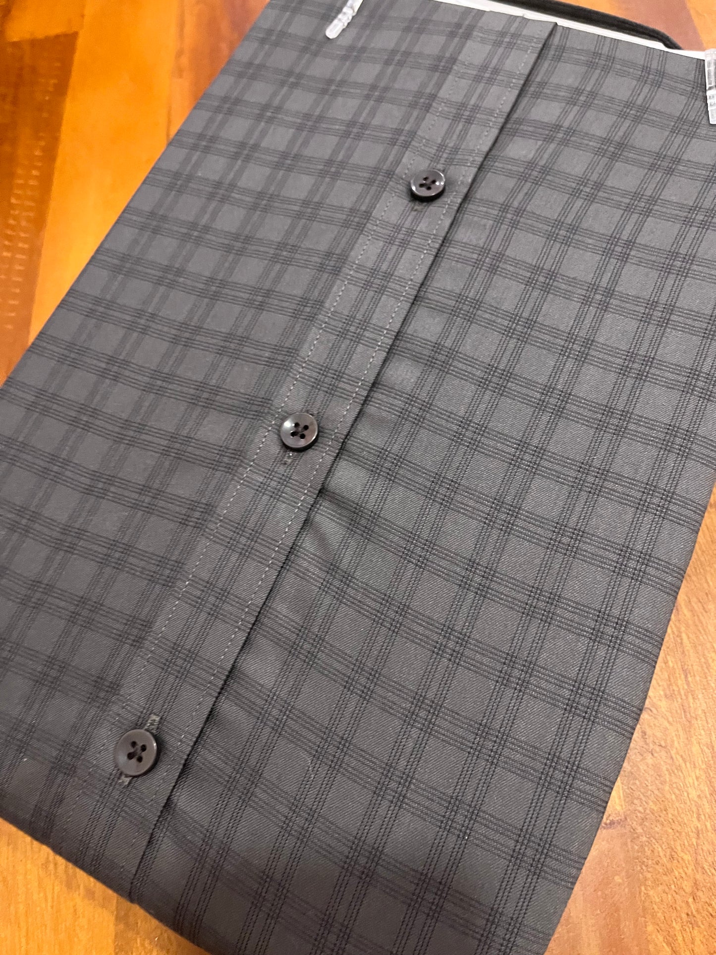 Pure Cotton Dark Grey Check Design Shirt (42 FS)