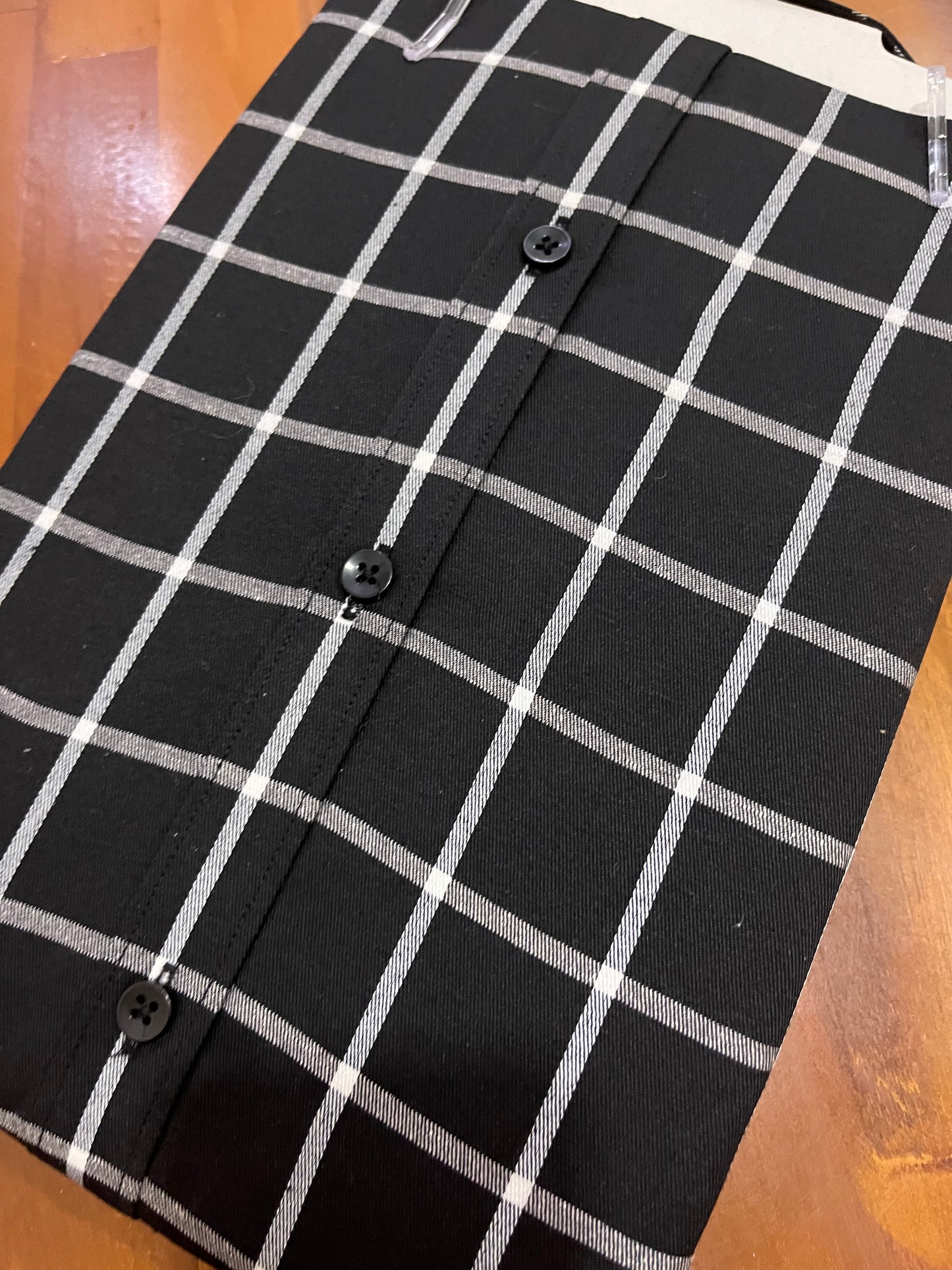 Pure Cotton Black Check Design Shirt (42 FS)