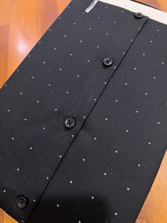 Pure Cotton Dotted Design Black Shirt (42 FS)