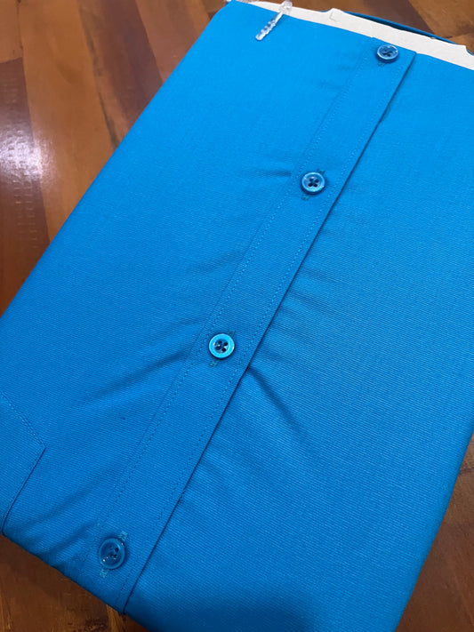 Pure Cotton Blue Solid Shirt (42 FS)