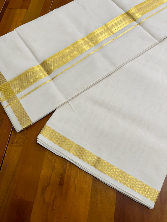 Southloom Balaramapuram Unakkupaavu Handloom Kasavu Mundu with Paa Neythu Borders