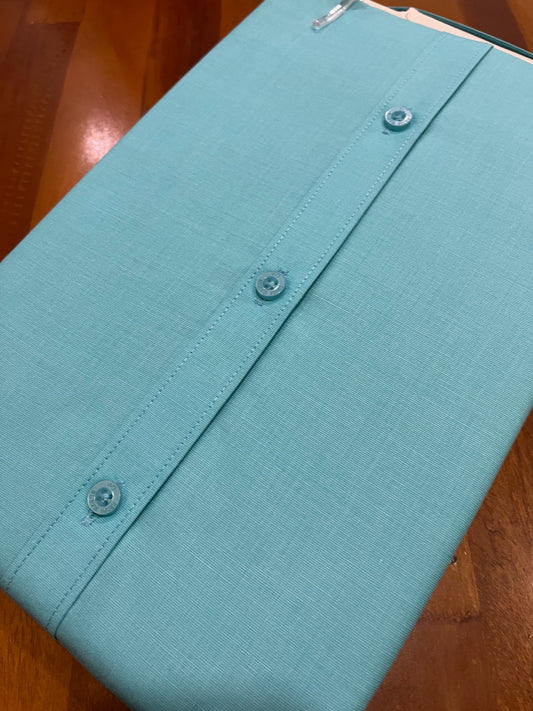 Pure Cotton Turquoise Solid Shirt (44 HS)