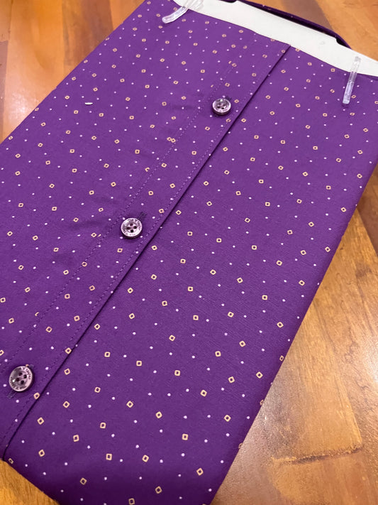 Pure Cotton Violet Printed Shirt (44 HS)