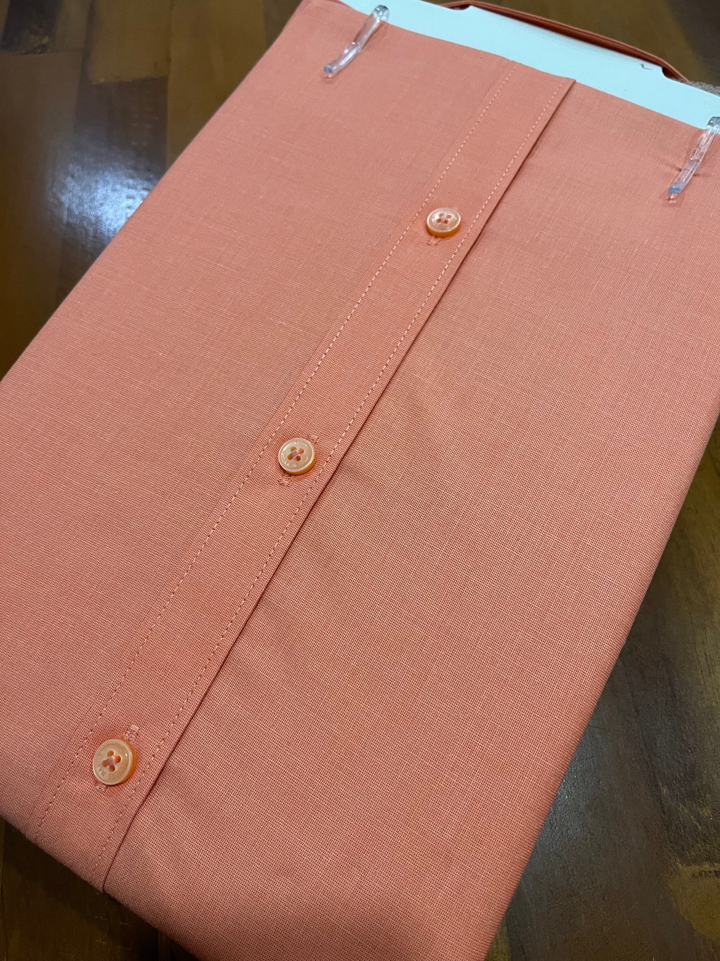 Pure Cotton Peach Solid Shirt (44 HS)