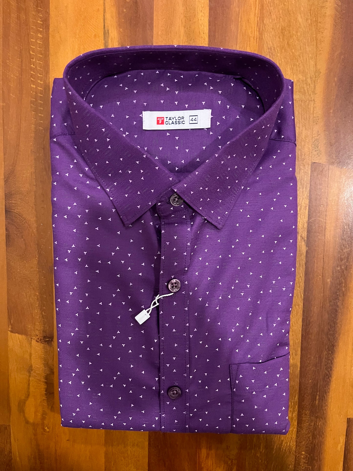 Pure Cotton Violet Printed Shirt (44 FS)