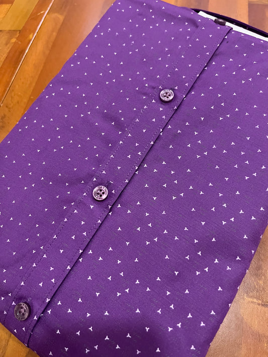 Pure Cotton Violet Printed Shirt (44 FS)