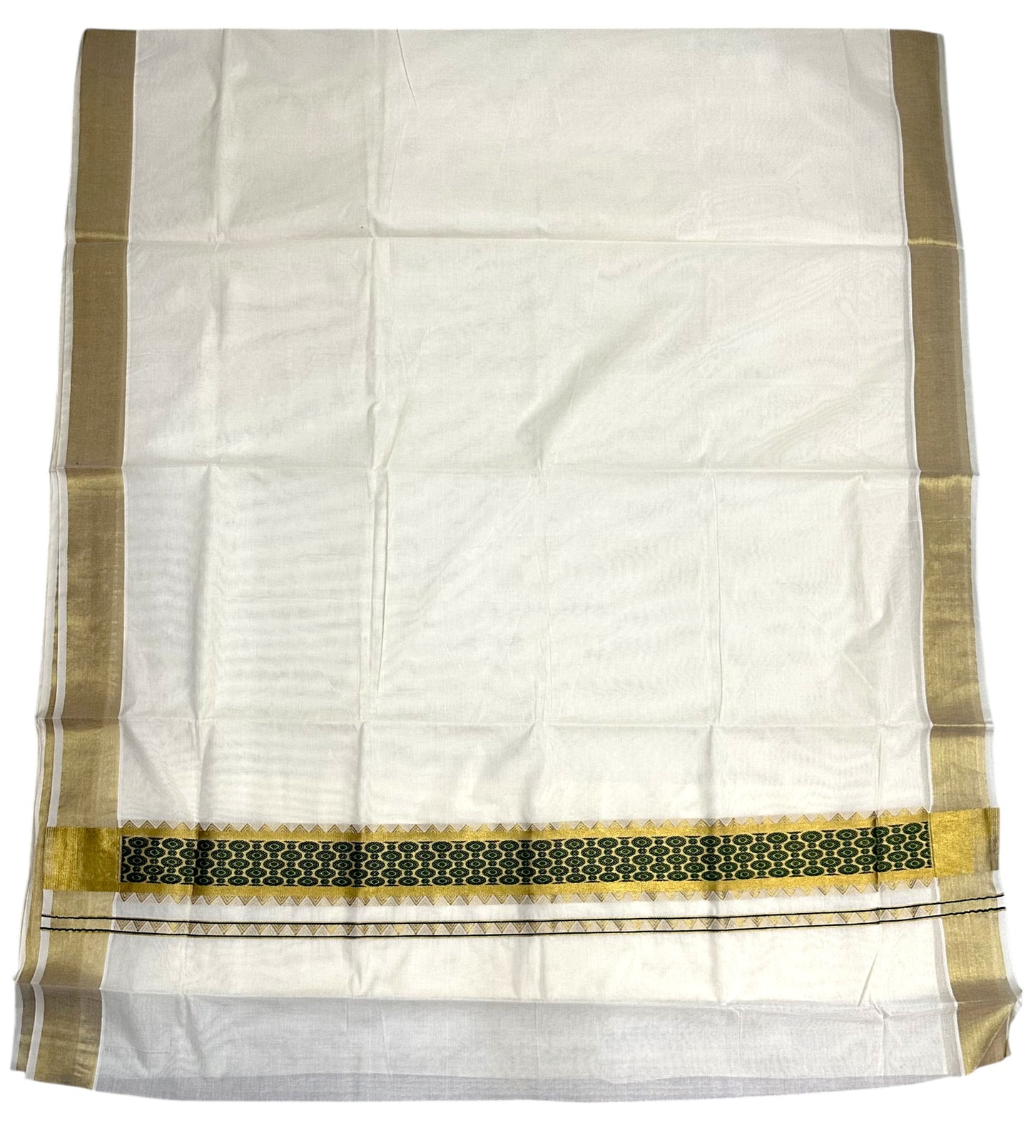Southloom Kerala Cotton Saree (Green) SL452