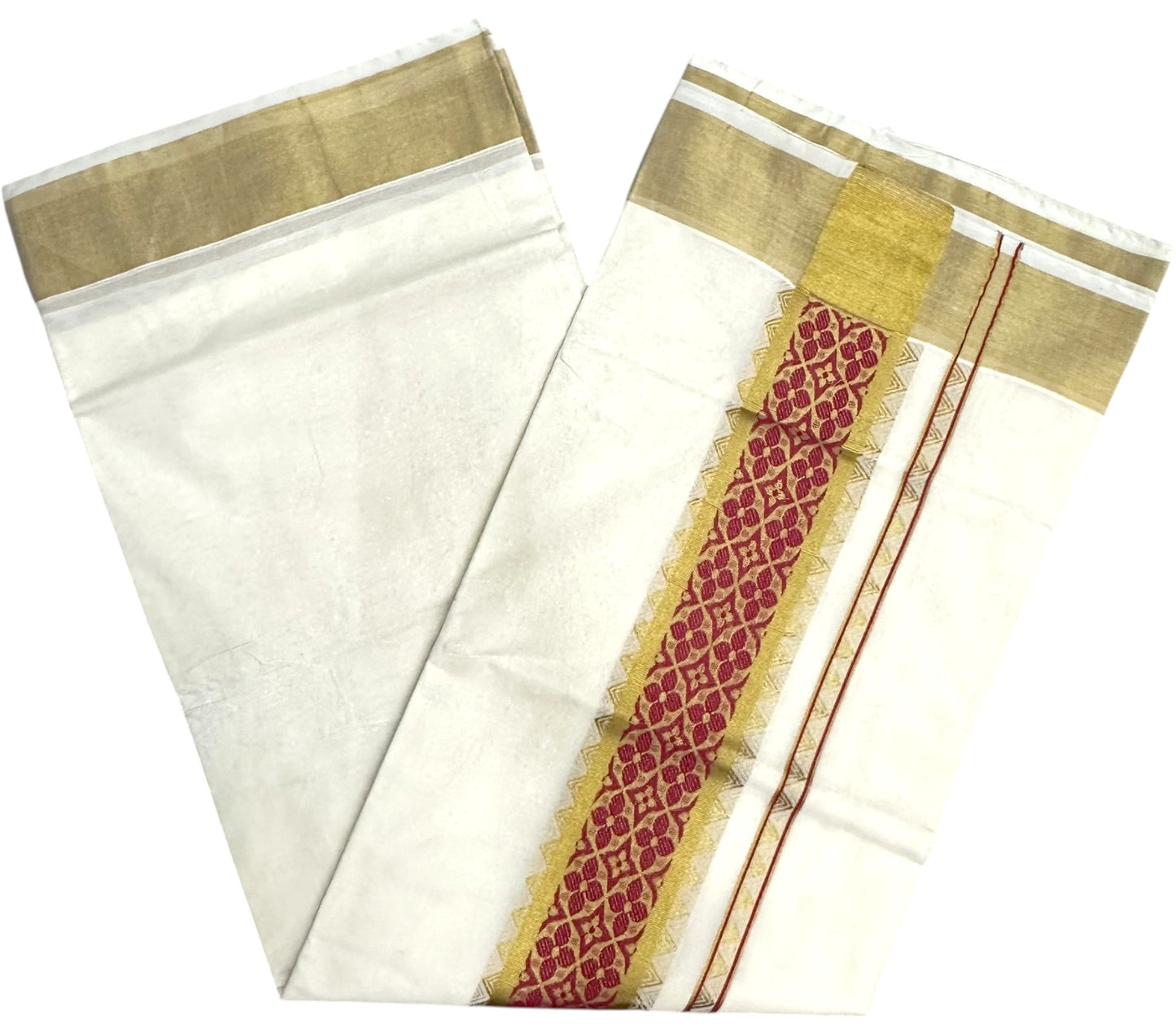 Southloom Kerala Cotton Saree (Rani Pink) SL452