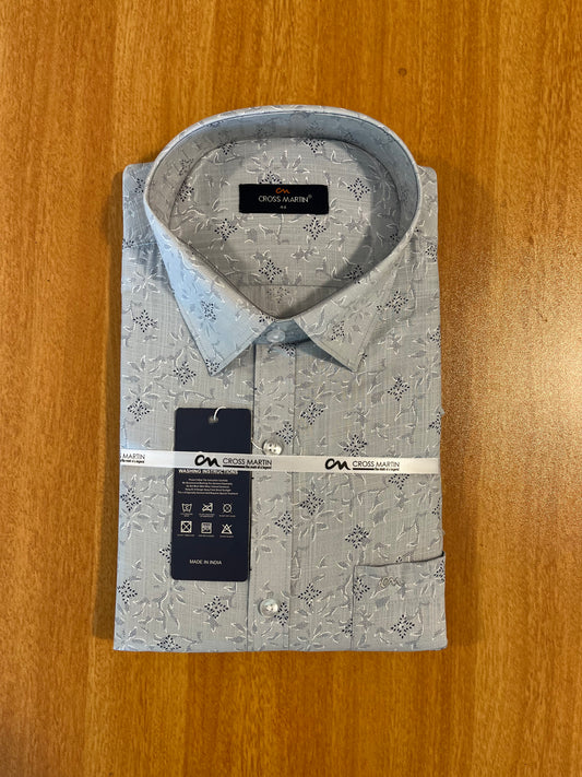 Pure Cotton Grey Printed Shirt (44FS)