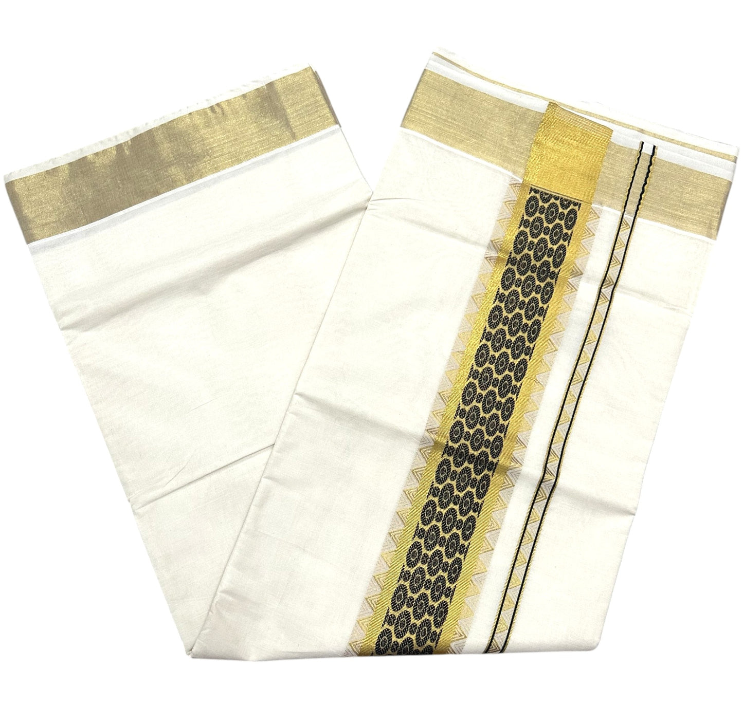 Southloom Kerala Cotton Saree (Black) SL452