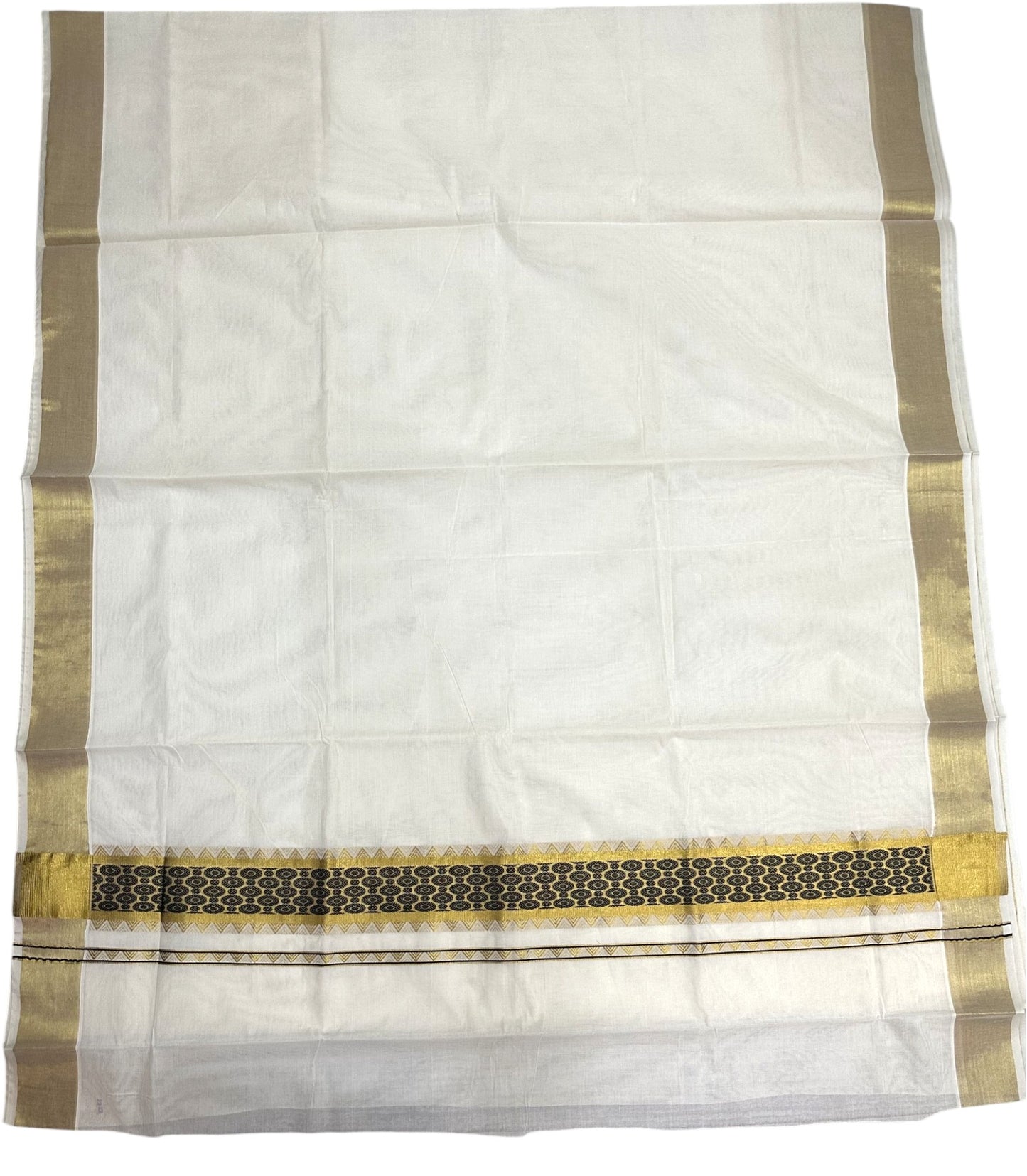 Southloom Kerala Cotton Saree (Black) SL452