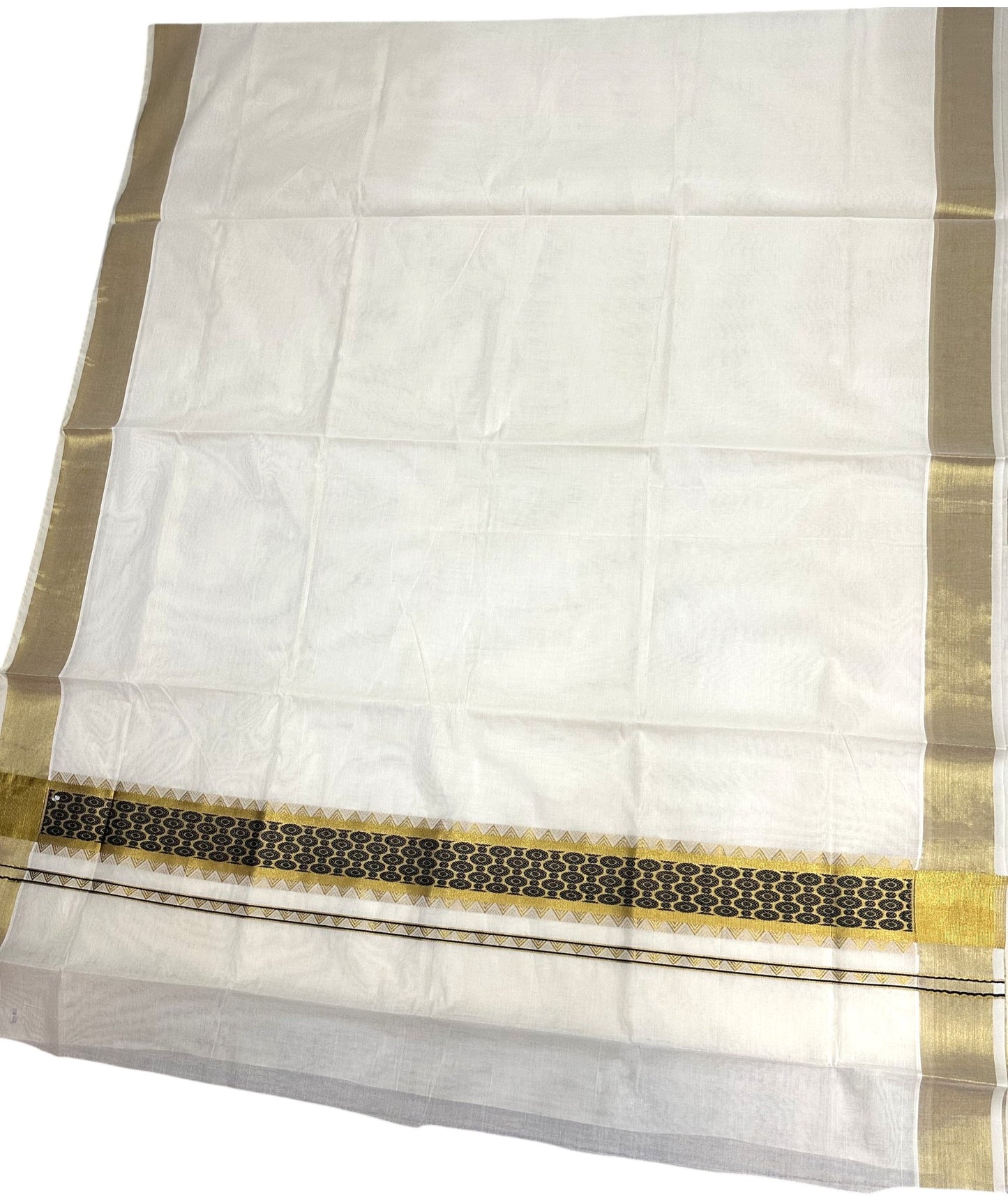 Southloom Kerala Cotton Saree (Black) SL452