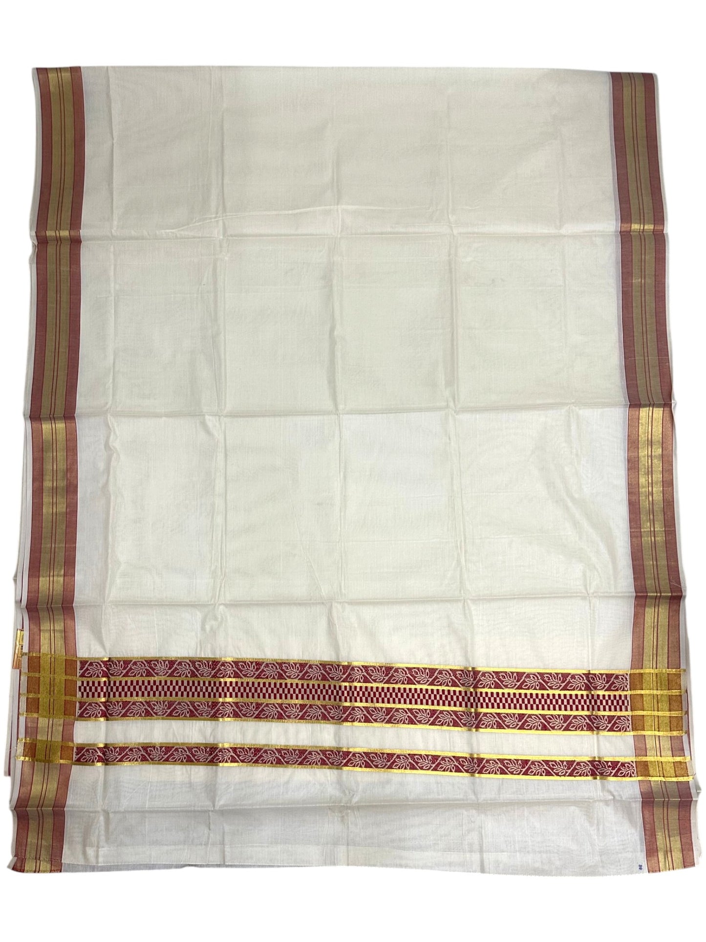 Southloom Kerala Cotton Saree with Red Woven Work on Pallu SL639