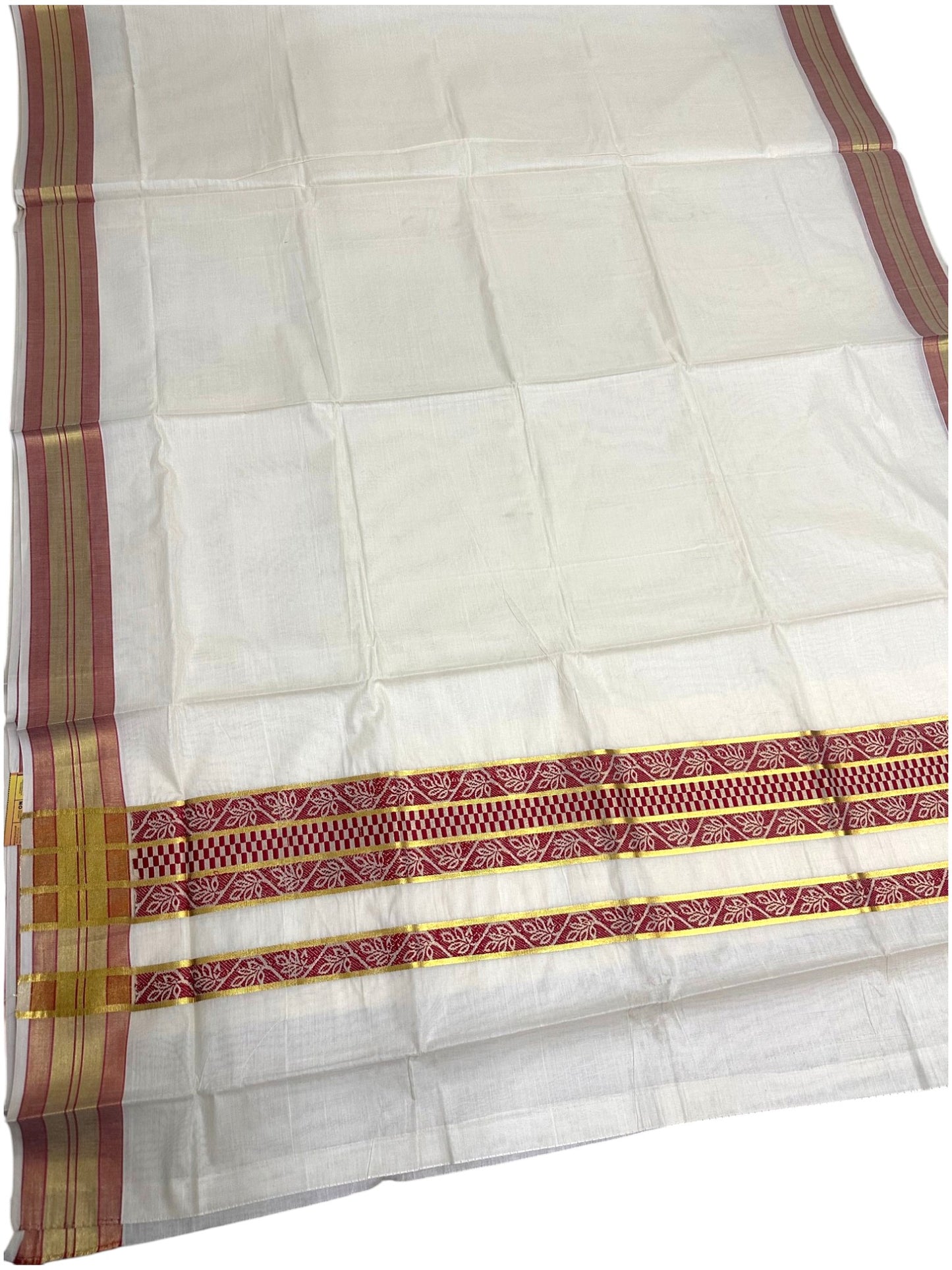 Southloom Kerala Cotton Saree with Red Woven Work on Pallu SL639