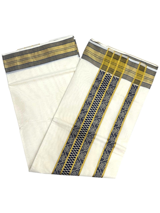 Southloom Kerala Cotton Saree with Blue Woven Work on Pallu SL639