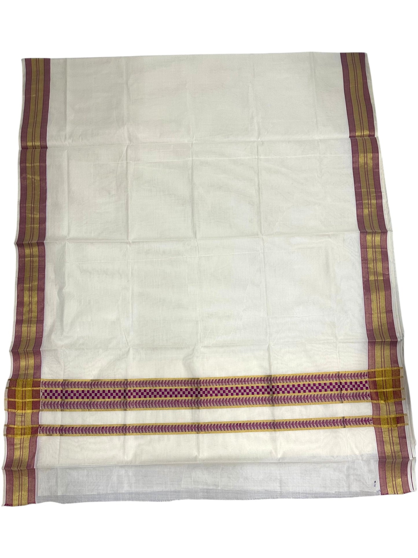 Southloom Kerala Cotton Saree with Blue Woven Work on Pallu SL639