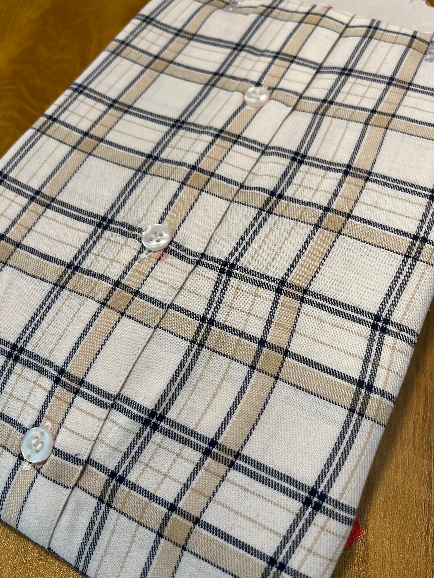 Pure Cotton White Check Design Shirt (38 FS)