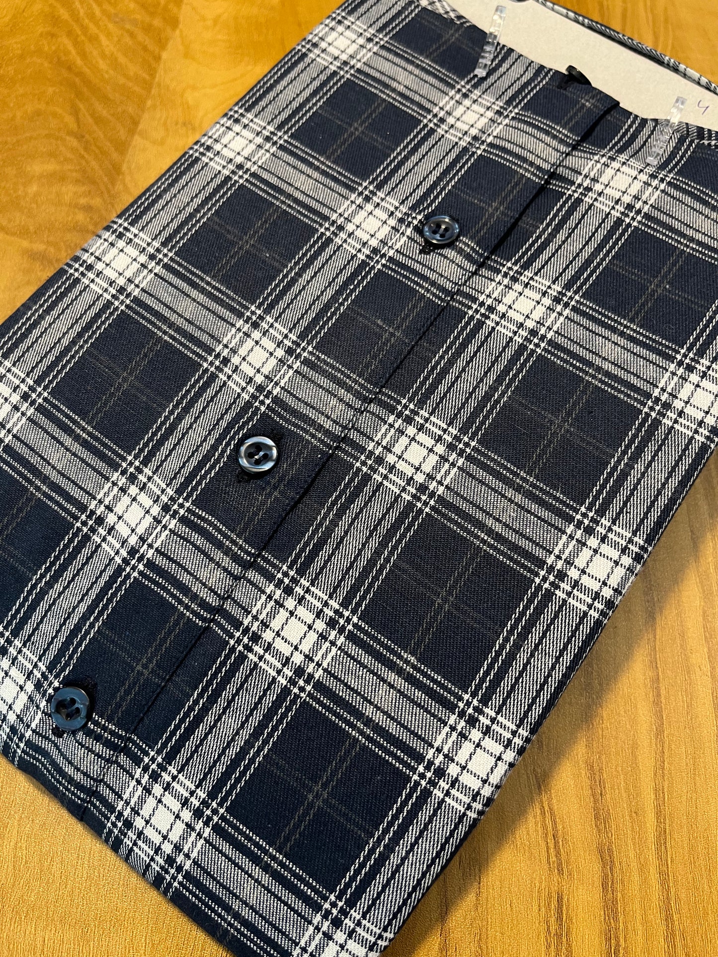 Pure Cotton Black Check Design Shirt (38 FS)