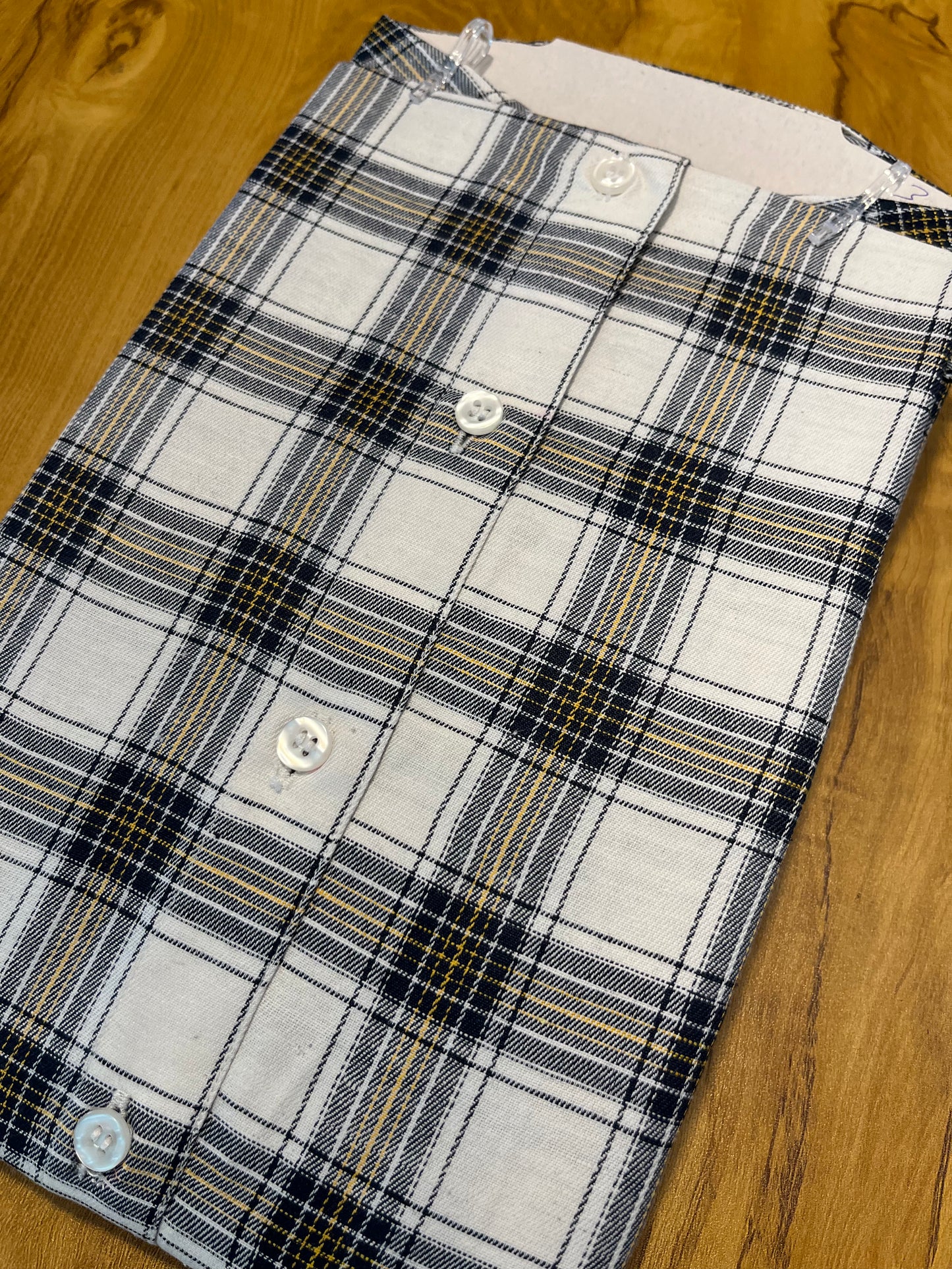 Pure Cotton White Check Design Shirt (38 FS)