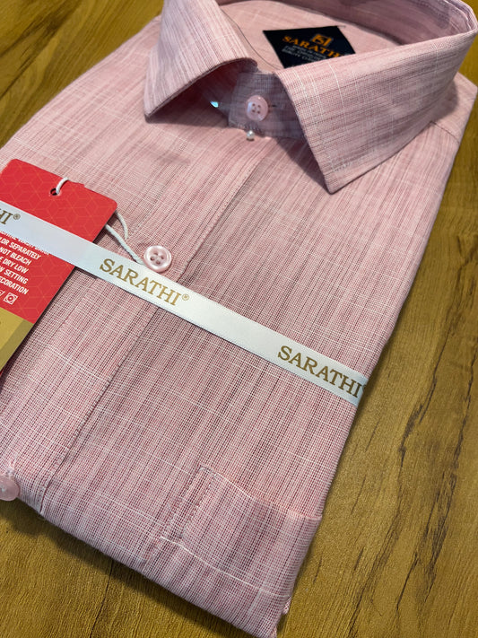 Pure Cotton Sober Pink Plain Shirt (48 FS)