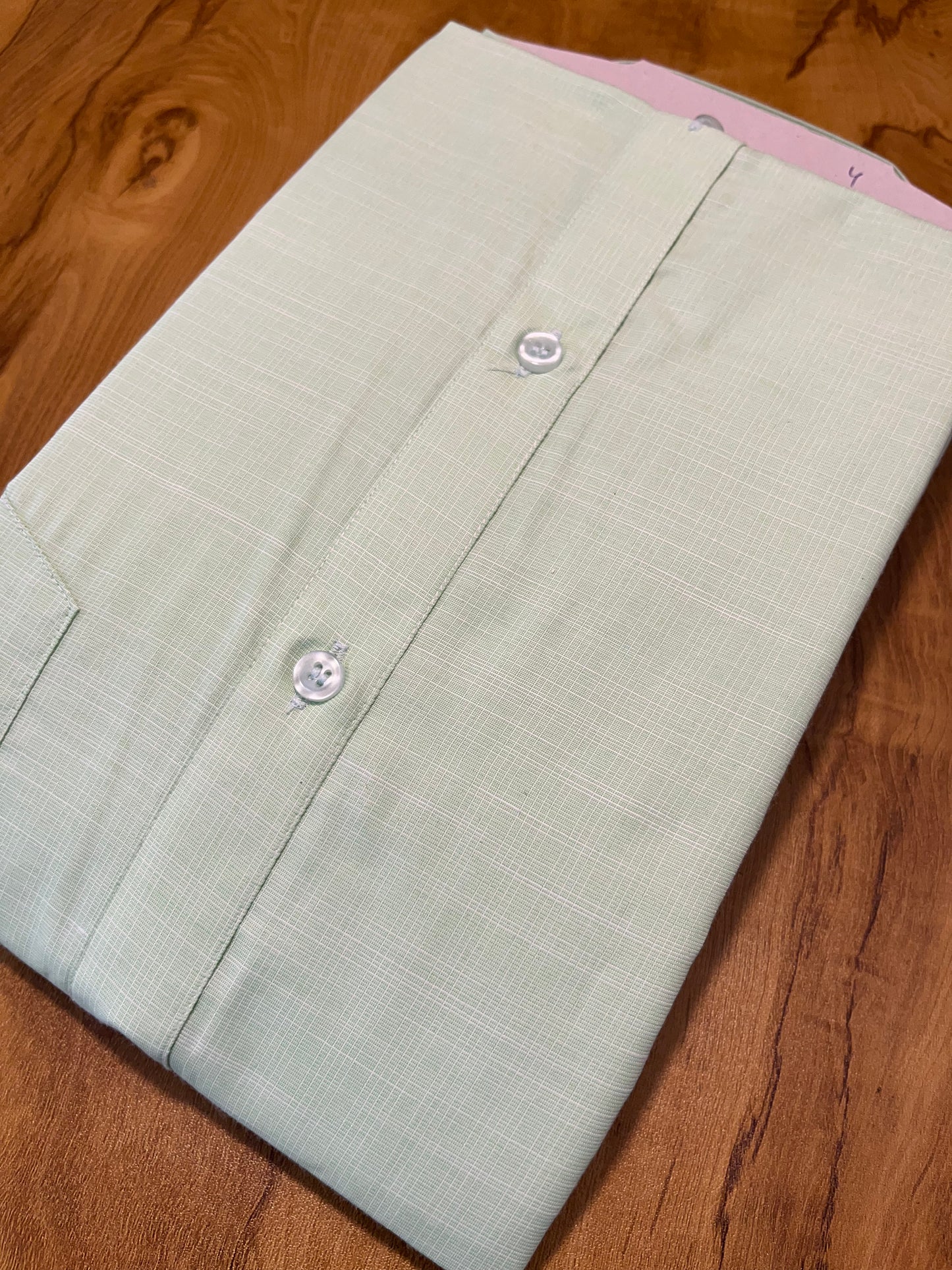 Pure Cotton Green Plain Shirt (48 FS)