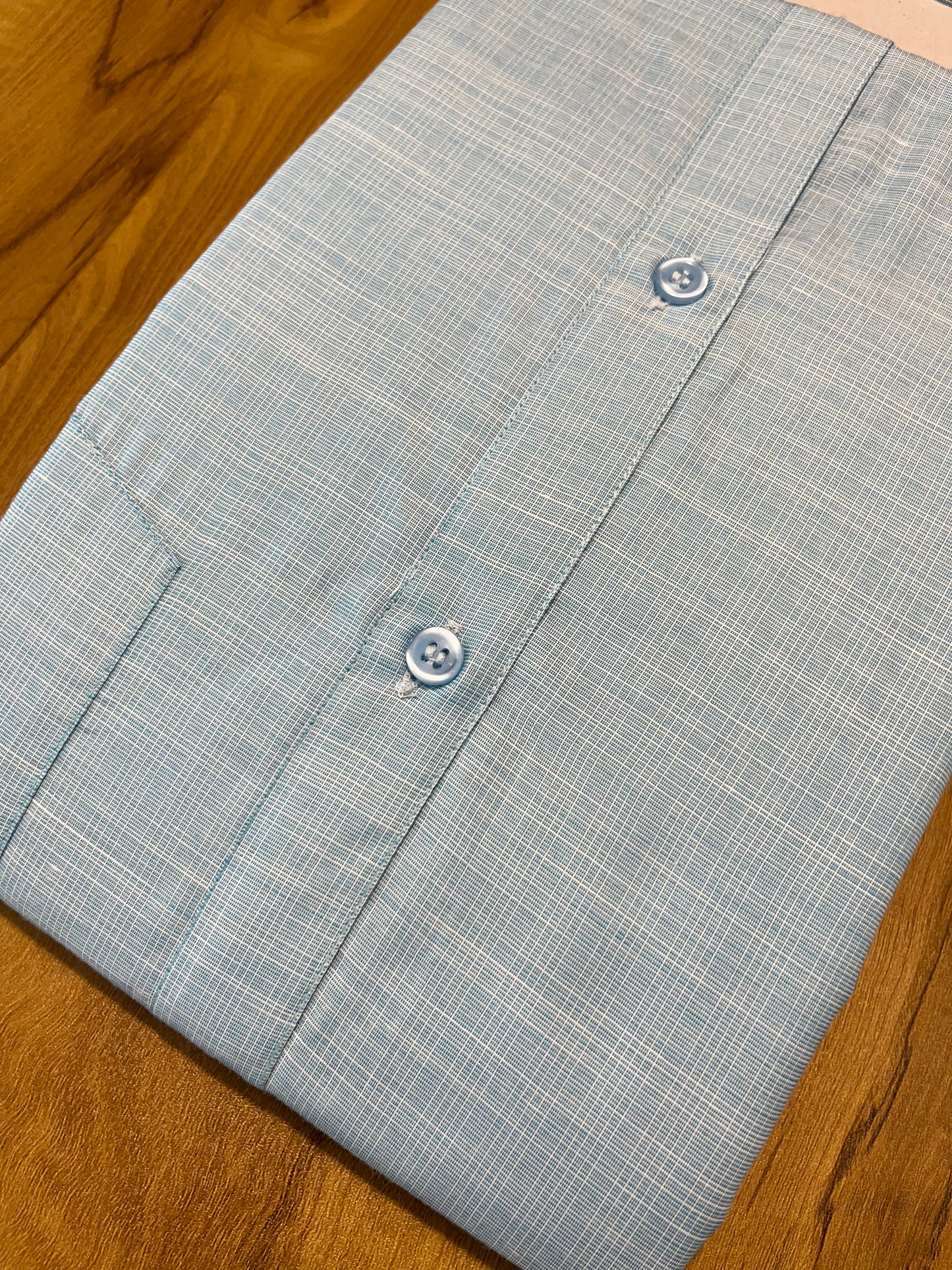 Pure Cotton Blue Plain Shirt (48 FS)