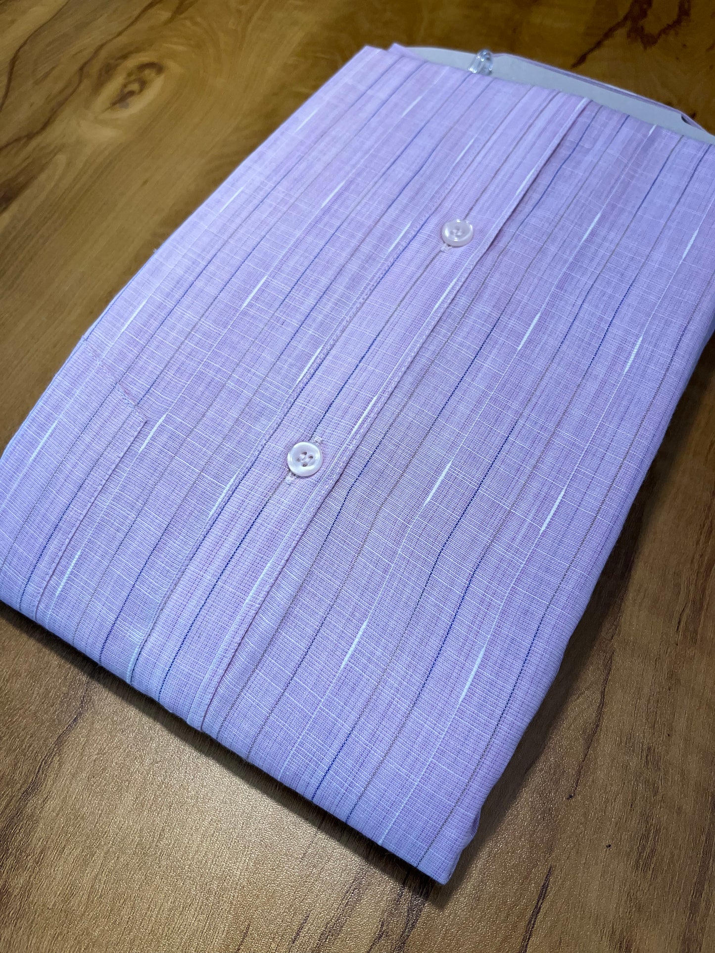 Pure Cotton Lavender Plain Shirt (48 FS)