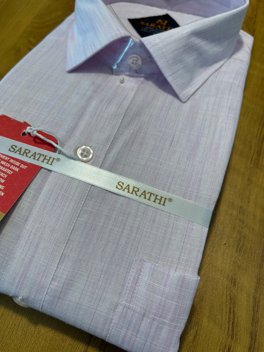 Pure Cotton Light Lavender Plain Shirt (48 FS)