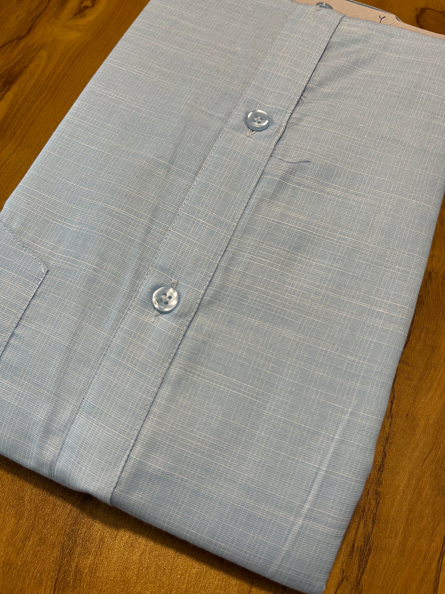 Pure Cotton Sober Blue Plain Shirt (48 FS)