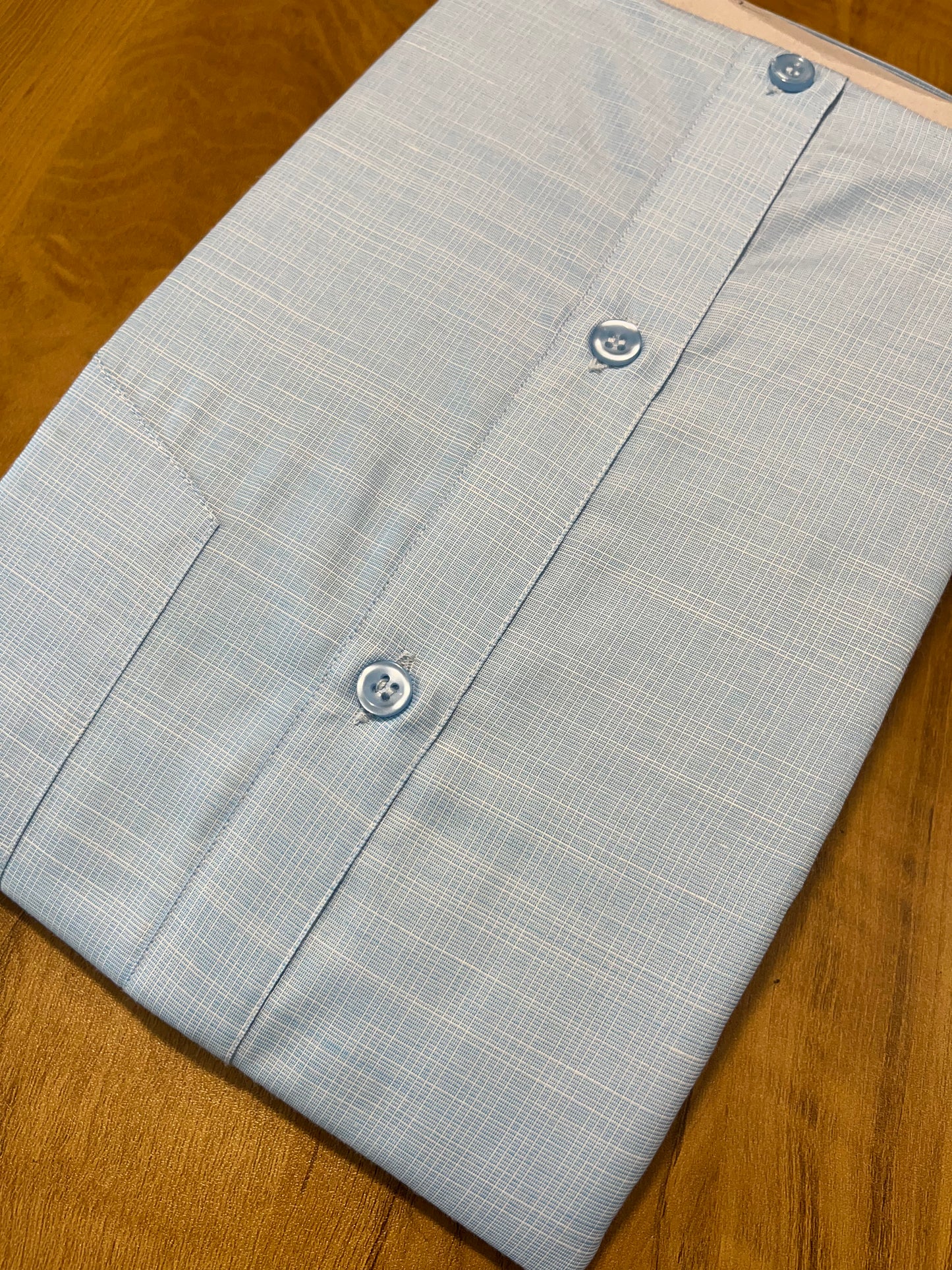 Pure Cotton Sober Blue Plain Shirt (46 FS)