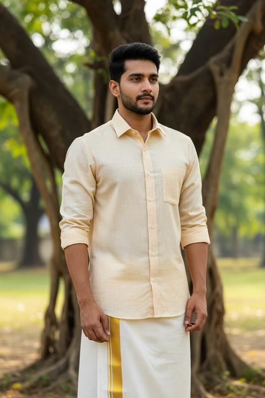 Pure Cotton Sober Orange Plain Shirt SLSHIRT 46 FS