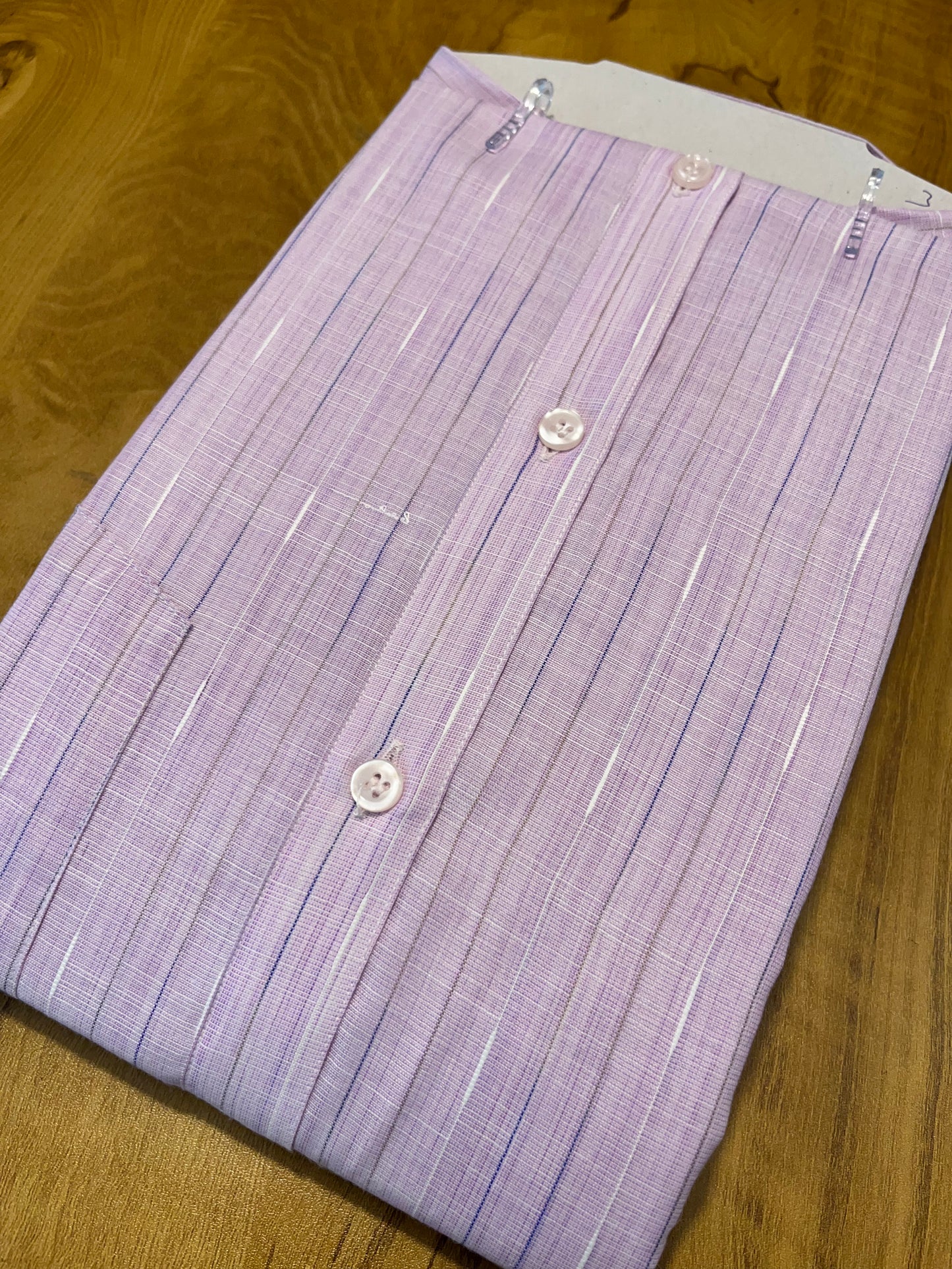 Pure Cotton Light Lavender Plain Shirt (46 FS)