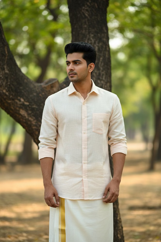 Pure Cotton Sober Pink Plain Shirt SLSHIRT 46 FS