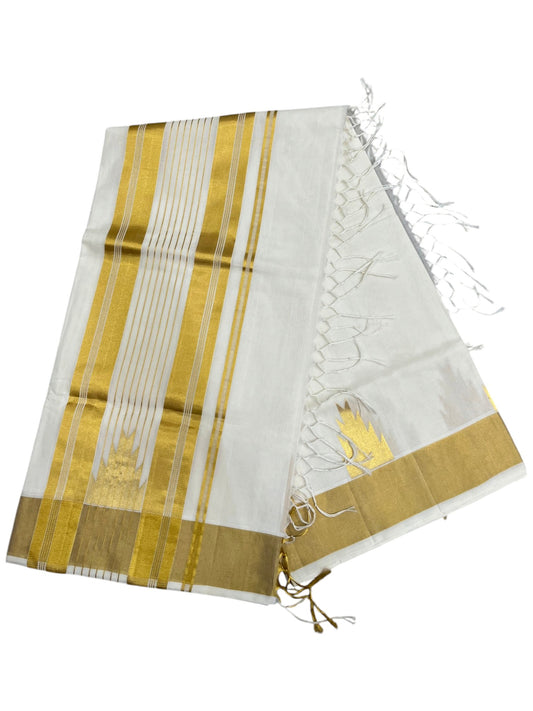 Southloom Super Premium Balaramapuram Handloom Cotton Saree with Gold Temple Design on Border SL628