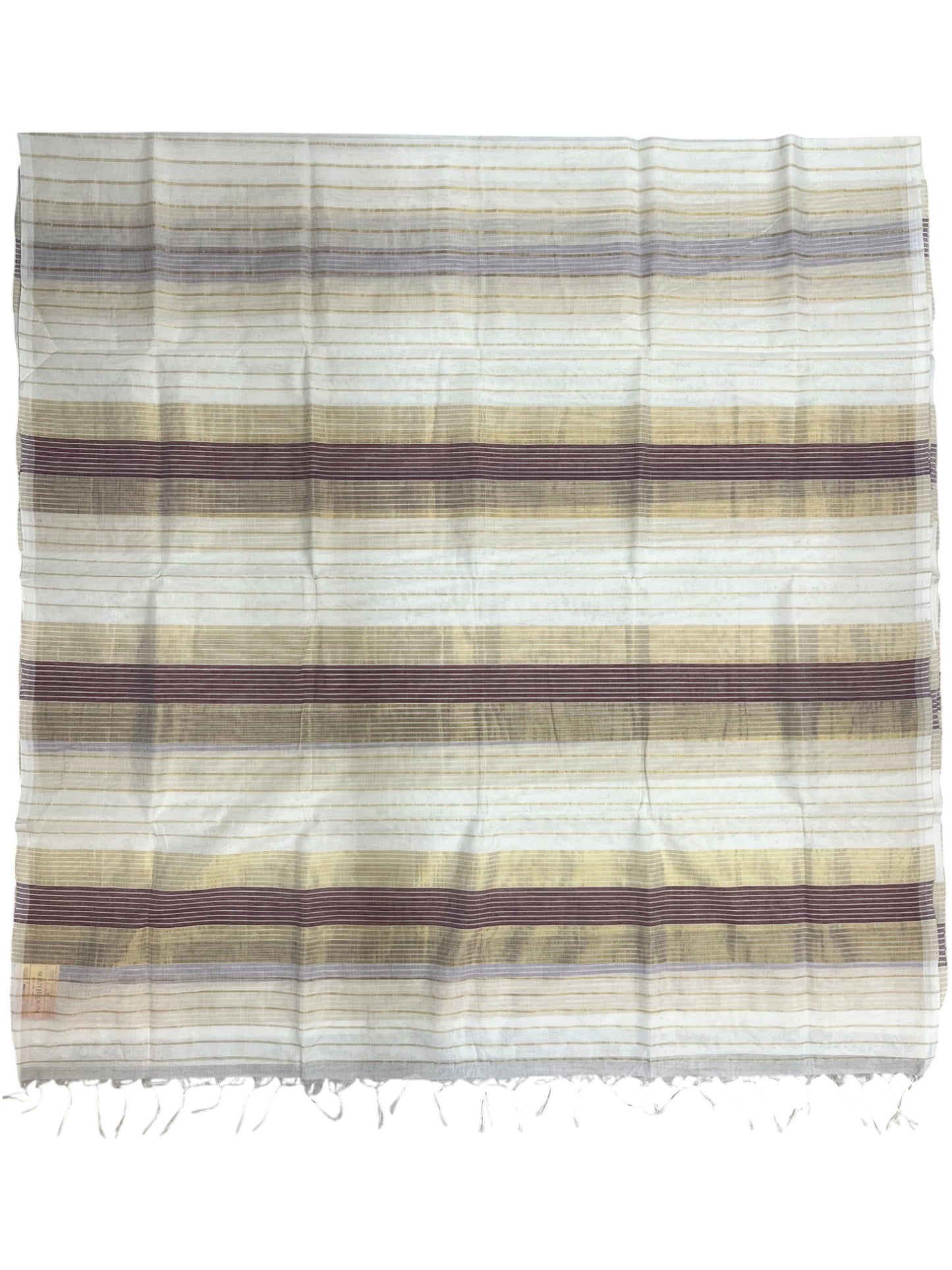 Southloom Super Premium Balaramapuram Handloom Cotton Gold And Maroon Lines On Body SL628