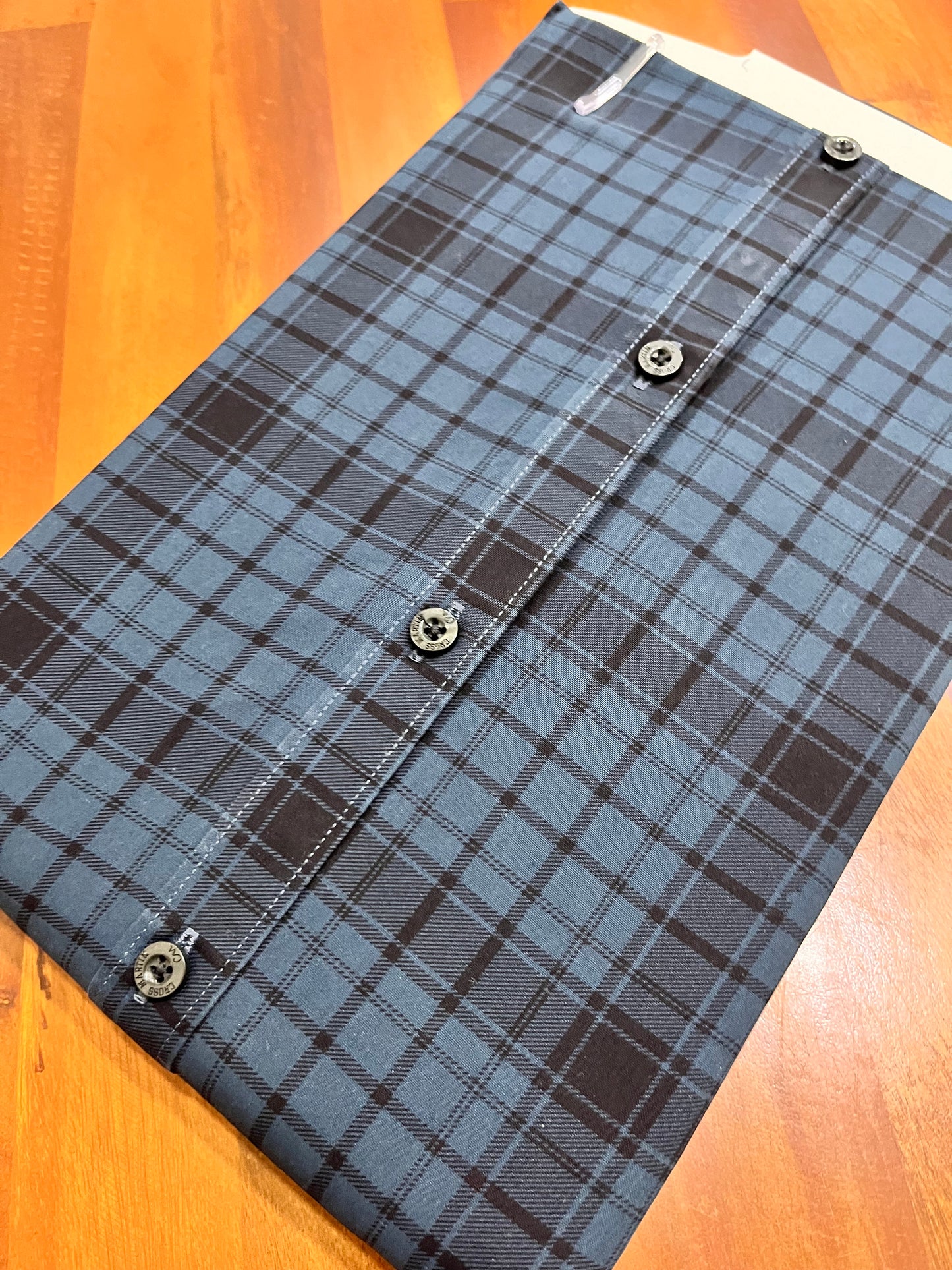 Pure Cotton Dark Blue Check Design Shirt (40 HS)