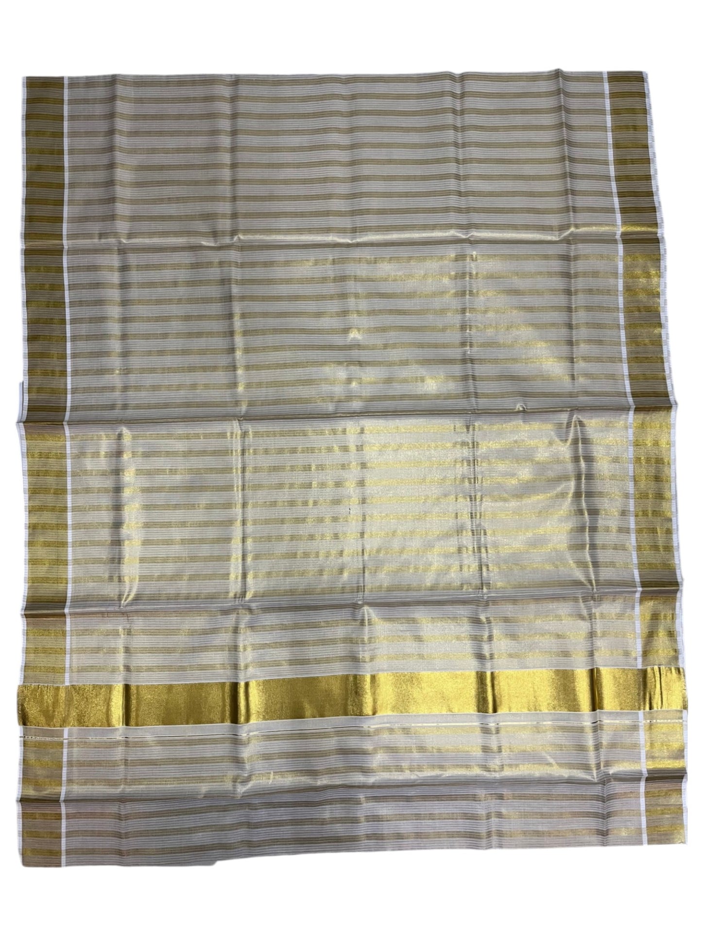 Southloom Kerala Tissue Kasavu Saree with Lines on Body