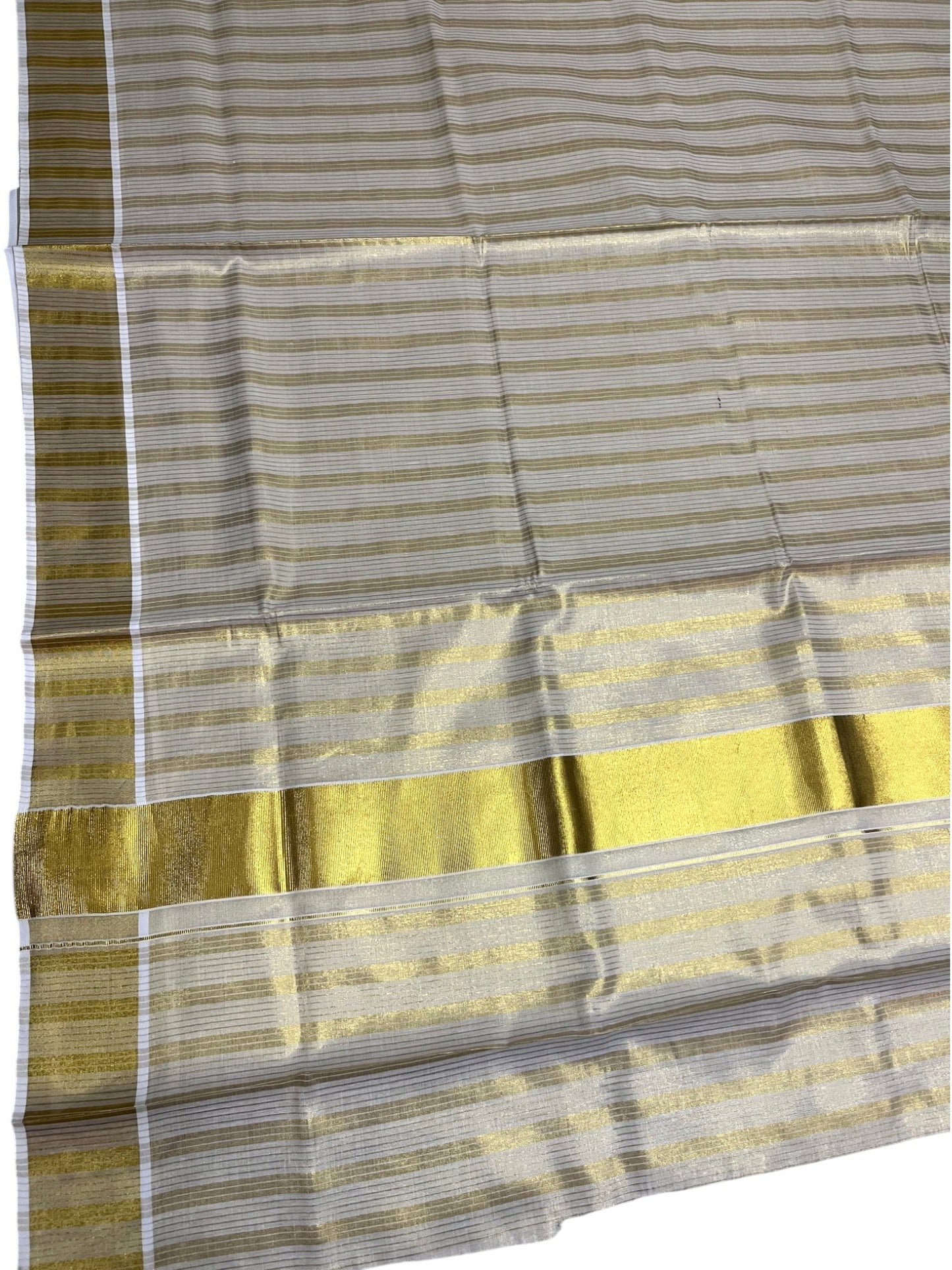 Southloom Kerala Tissue Kasavu Saree with Lines on Body