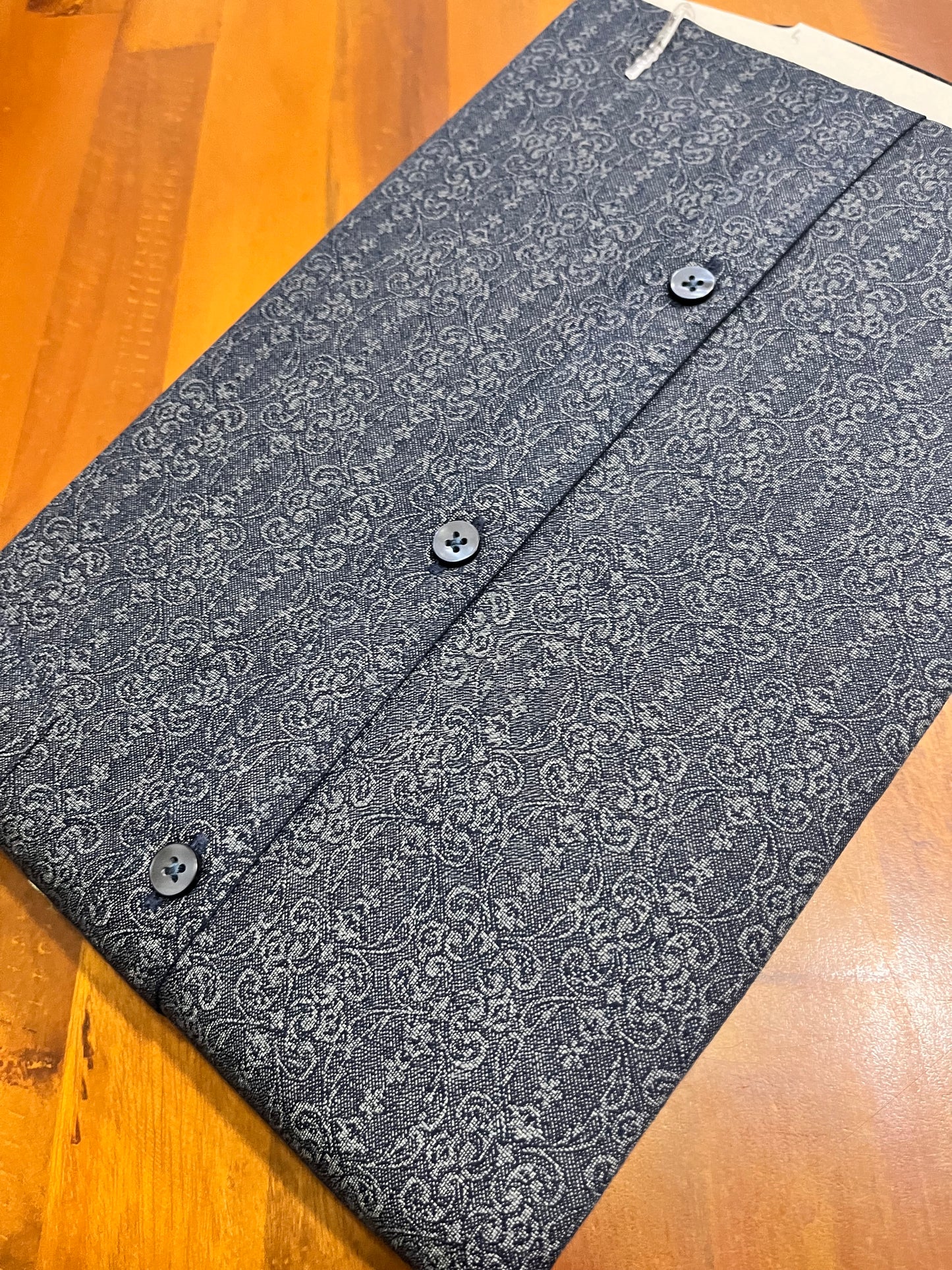 Pure Cotton Dark Grey Printed Shirt (42 FS)