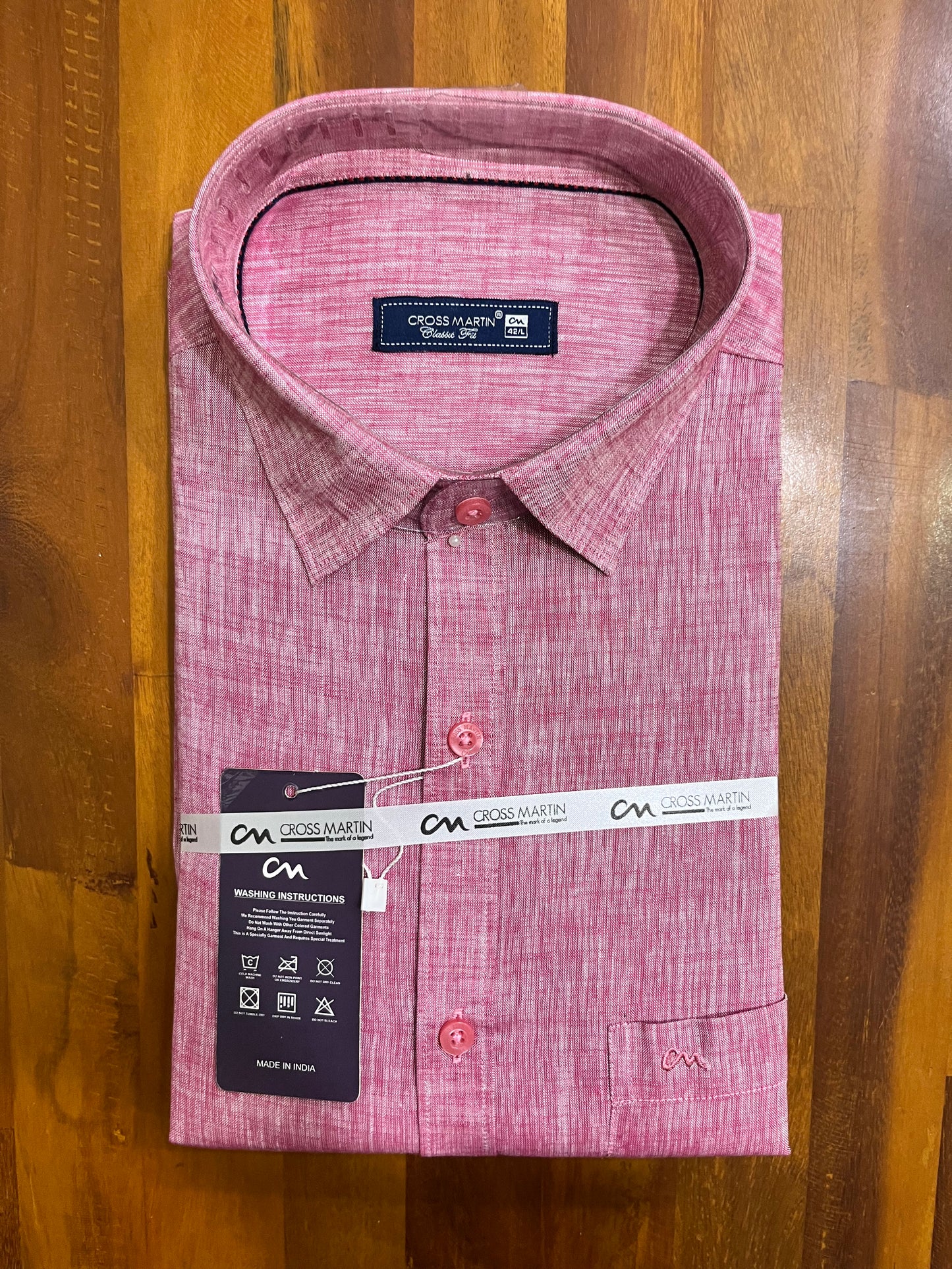 Pure Cotton Pink Shaded Shirt (42 FS)