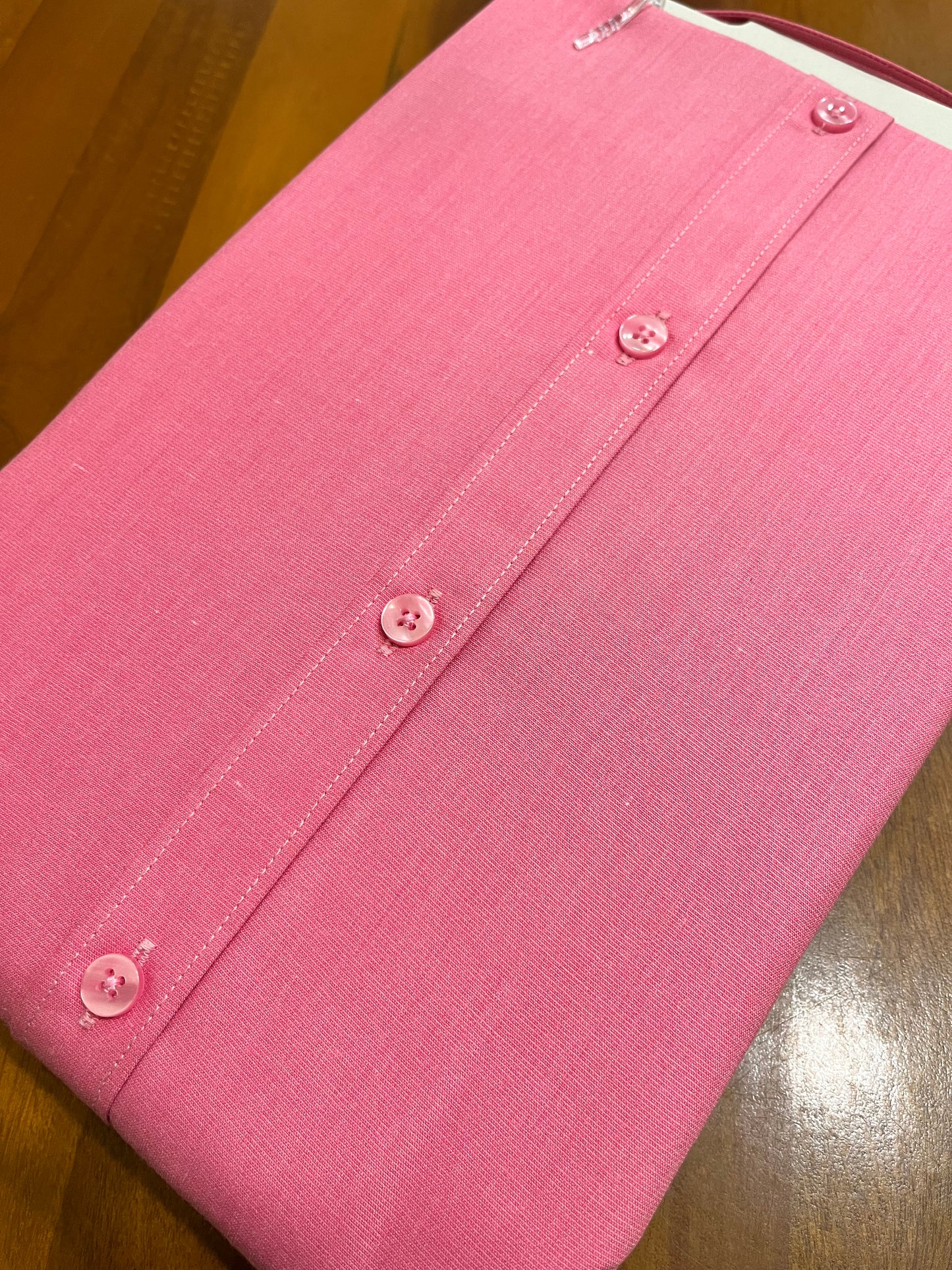 Pure Cotton Pink Solid Shirt (42 FS)