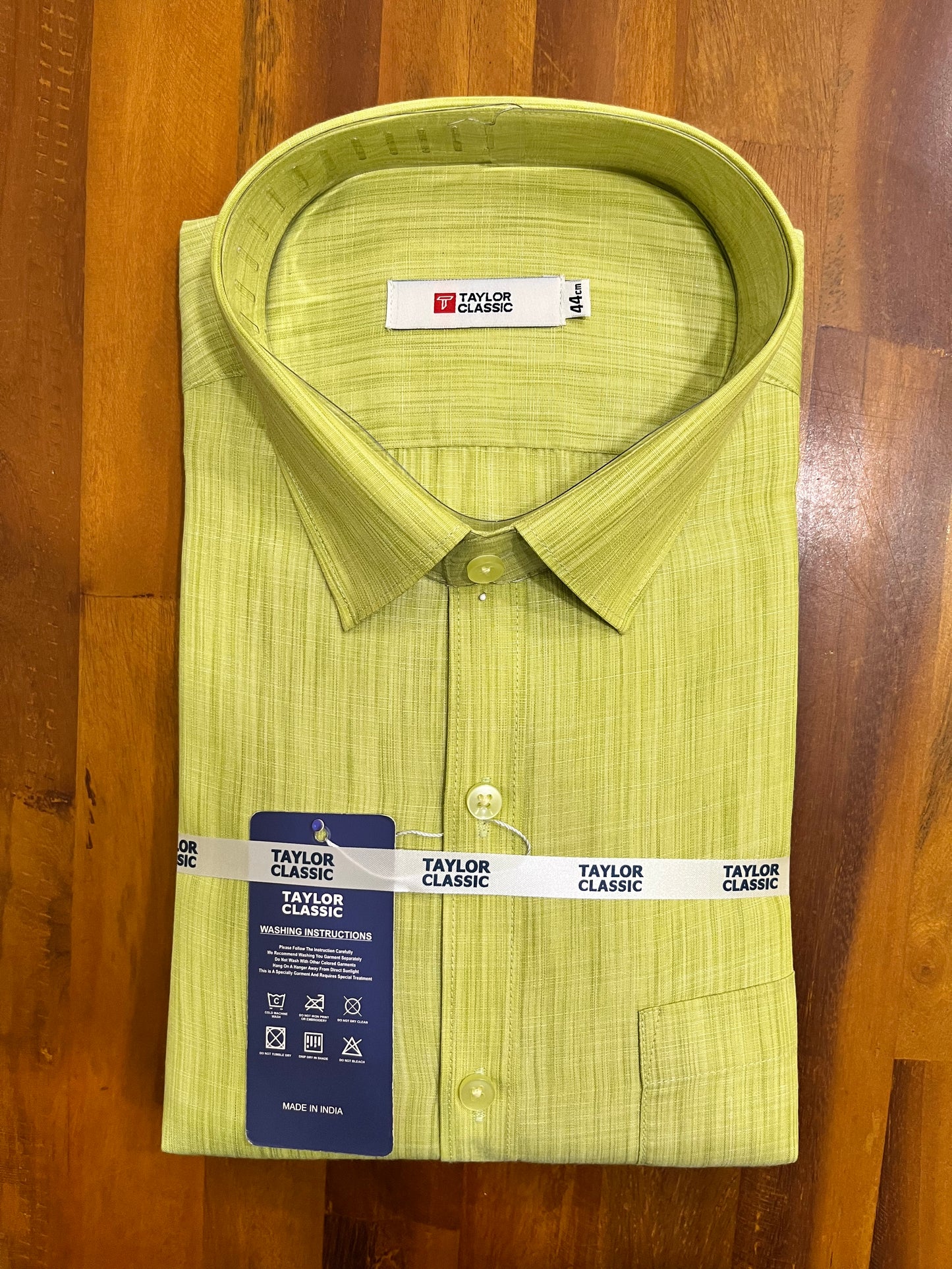 Pure Cotton Light Green Shaded Shirt (44 FS)