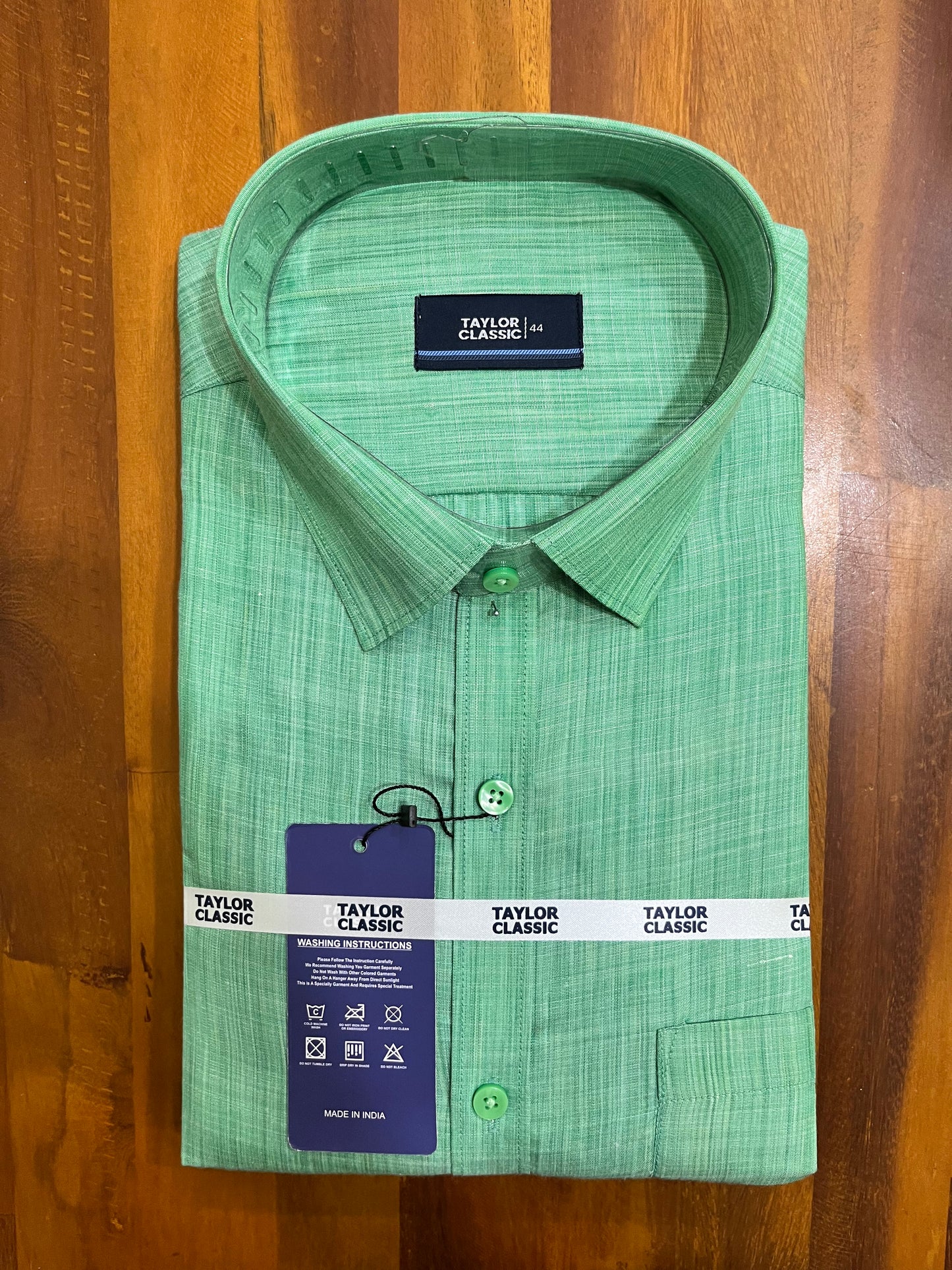 Pure Cotton Green Shaded Shirt (44 FS)