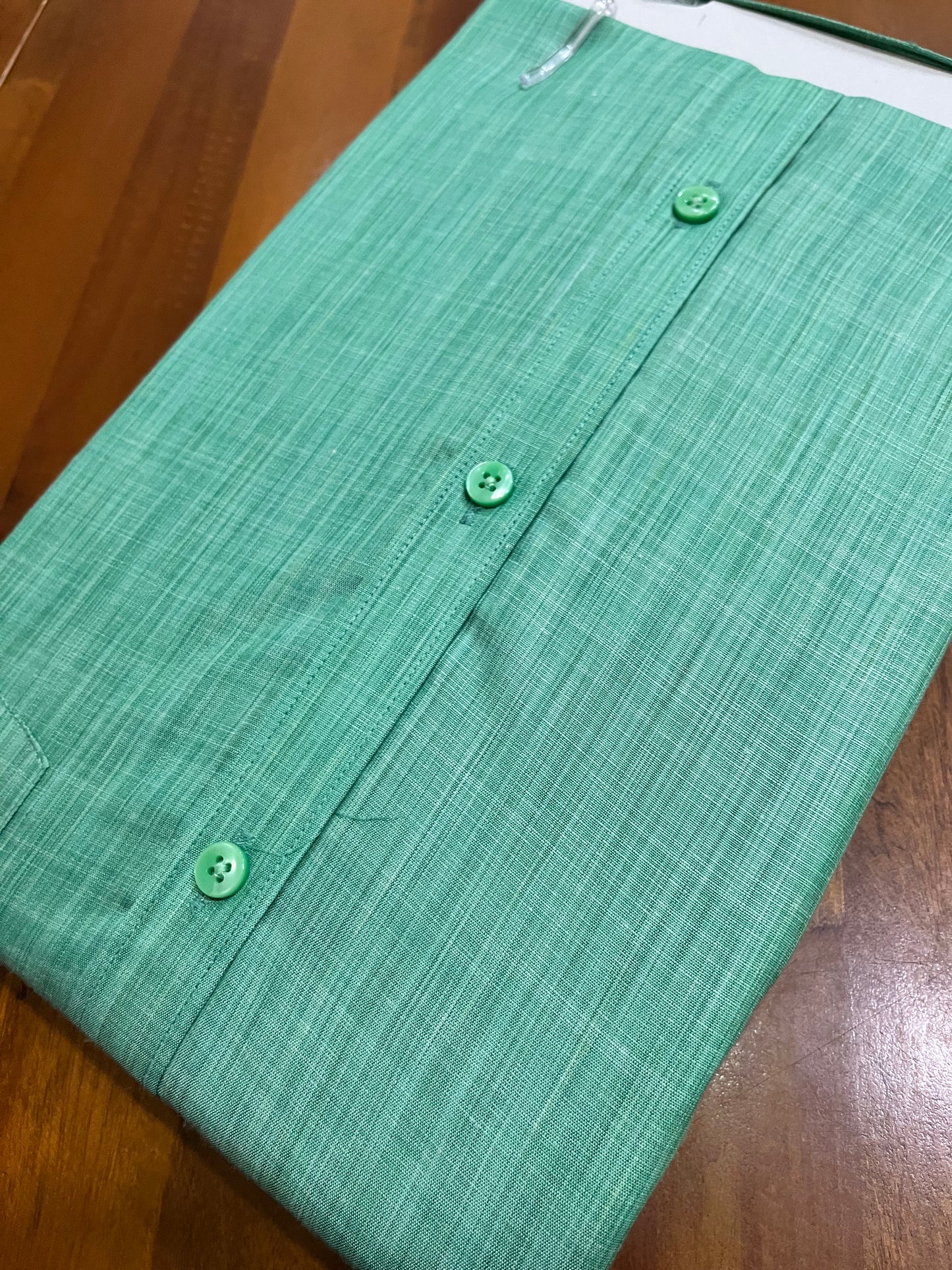 Pure Cotton Green Shaded Shirt (44 FS)