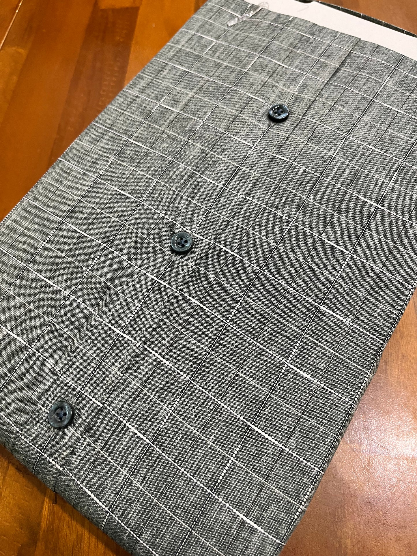 Pure Cotton Grey Check Design Shirt (44 FS)