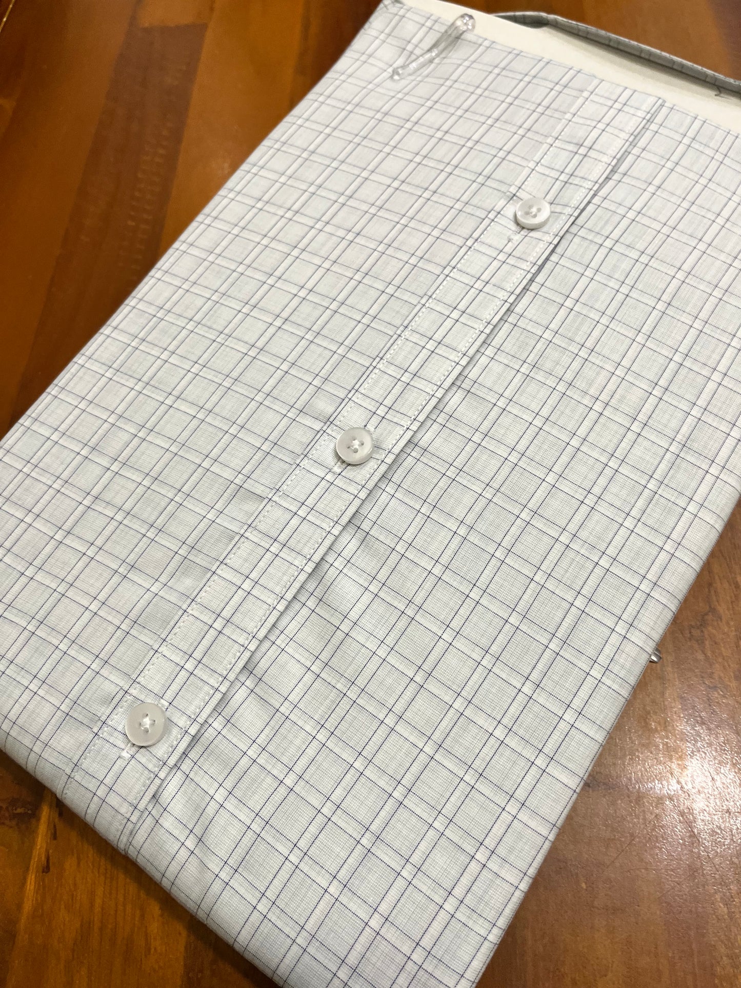 Pure Cotton White Check Design Shirt (44 HS)