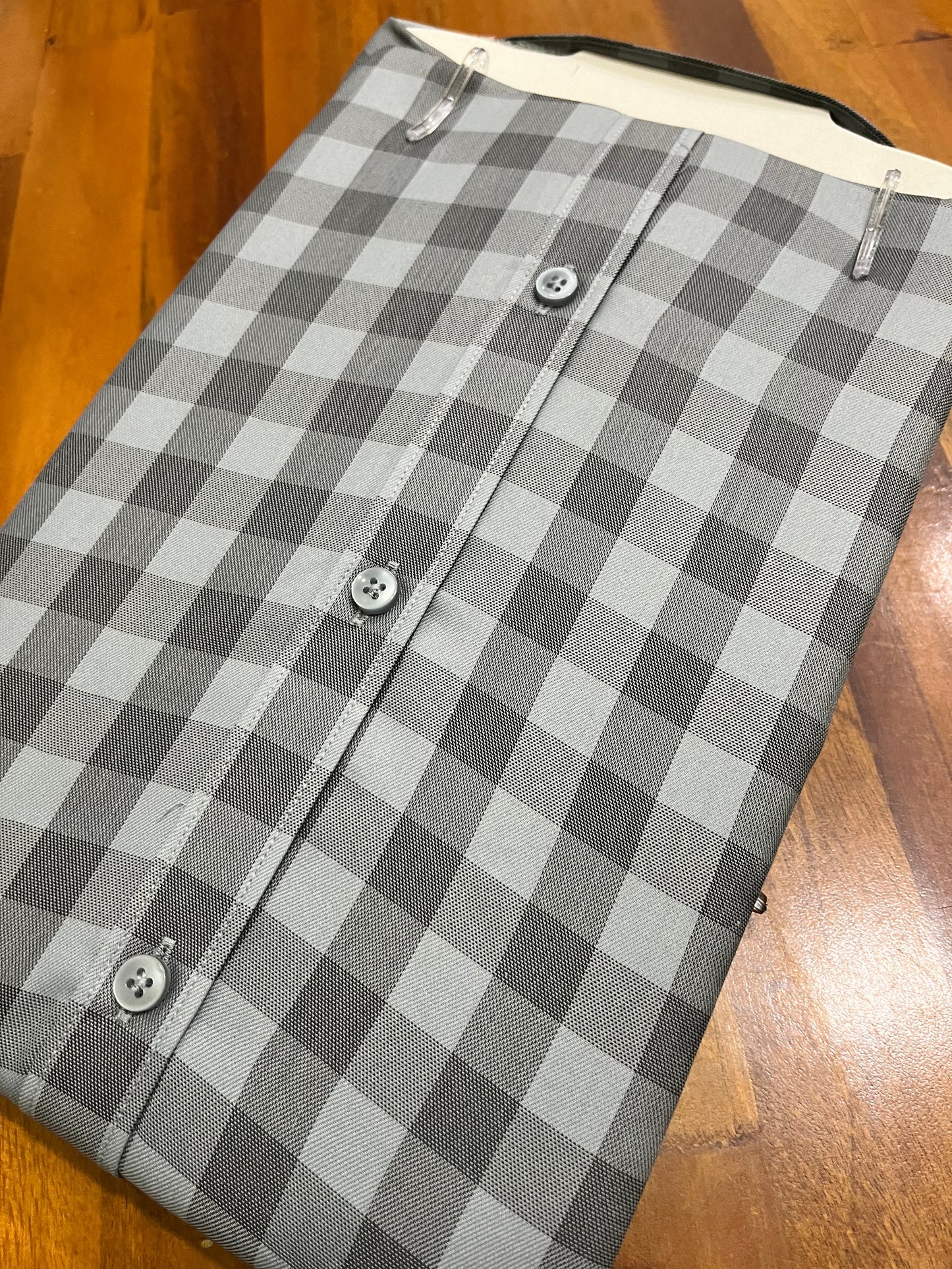 Pure Cotton Grey Check Design Shirt (44 HS)