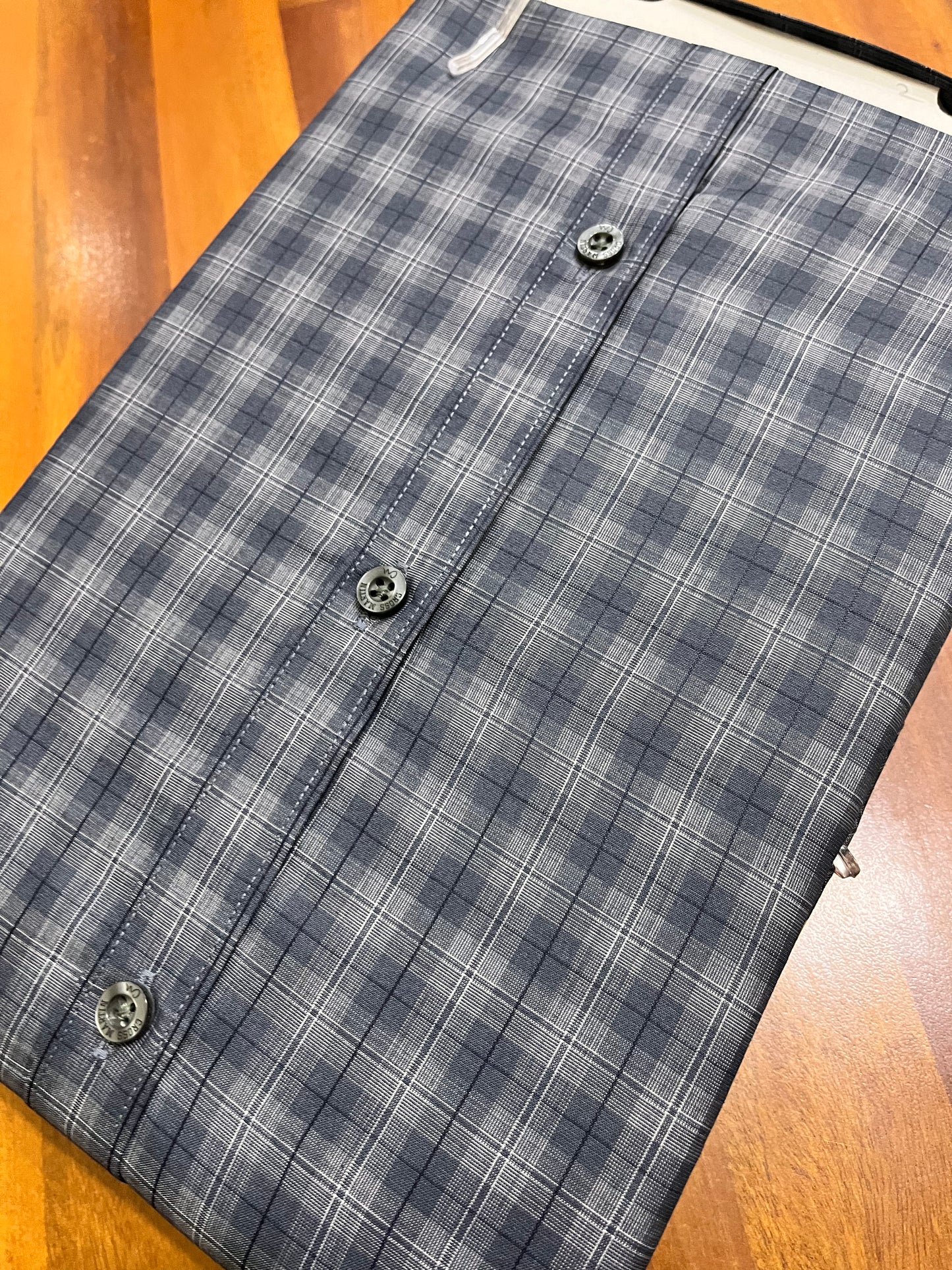 Pure Cotton Grey Check Design Shirt (44 HS)