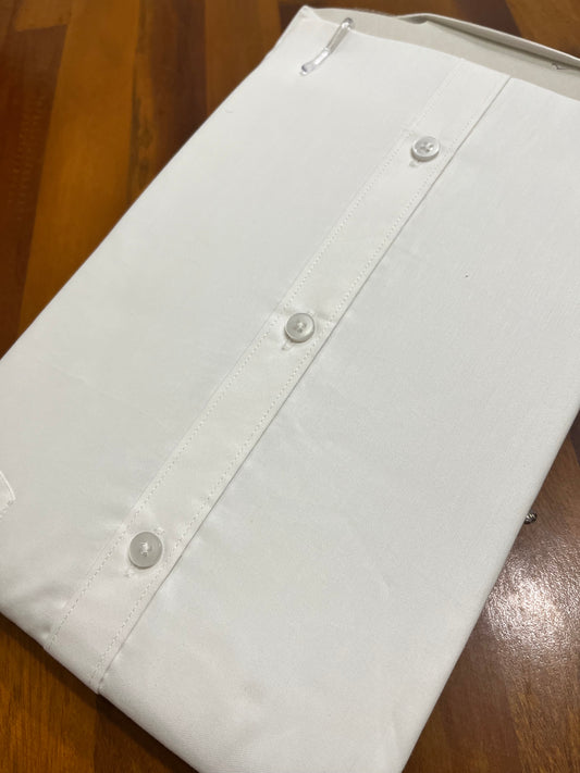 Pure Cotton Pure White Solid Shirt (44 HS)