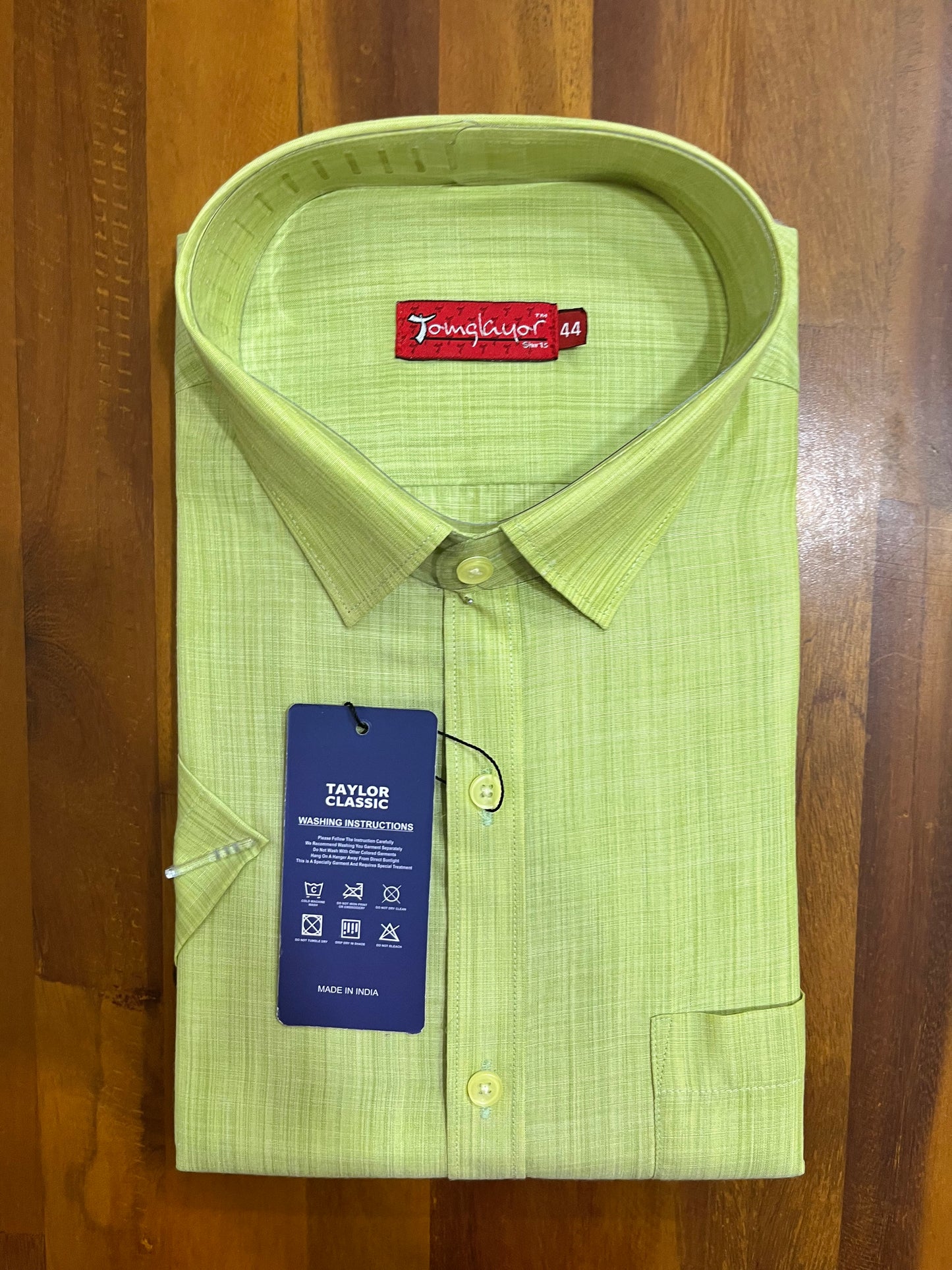 Pure Cotton Light Green Shaded Shirt (44 HS)